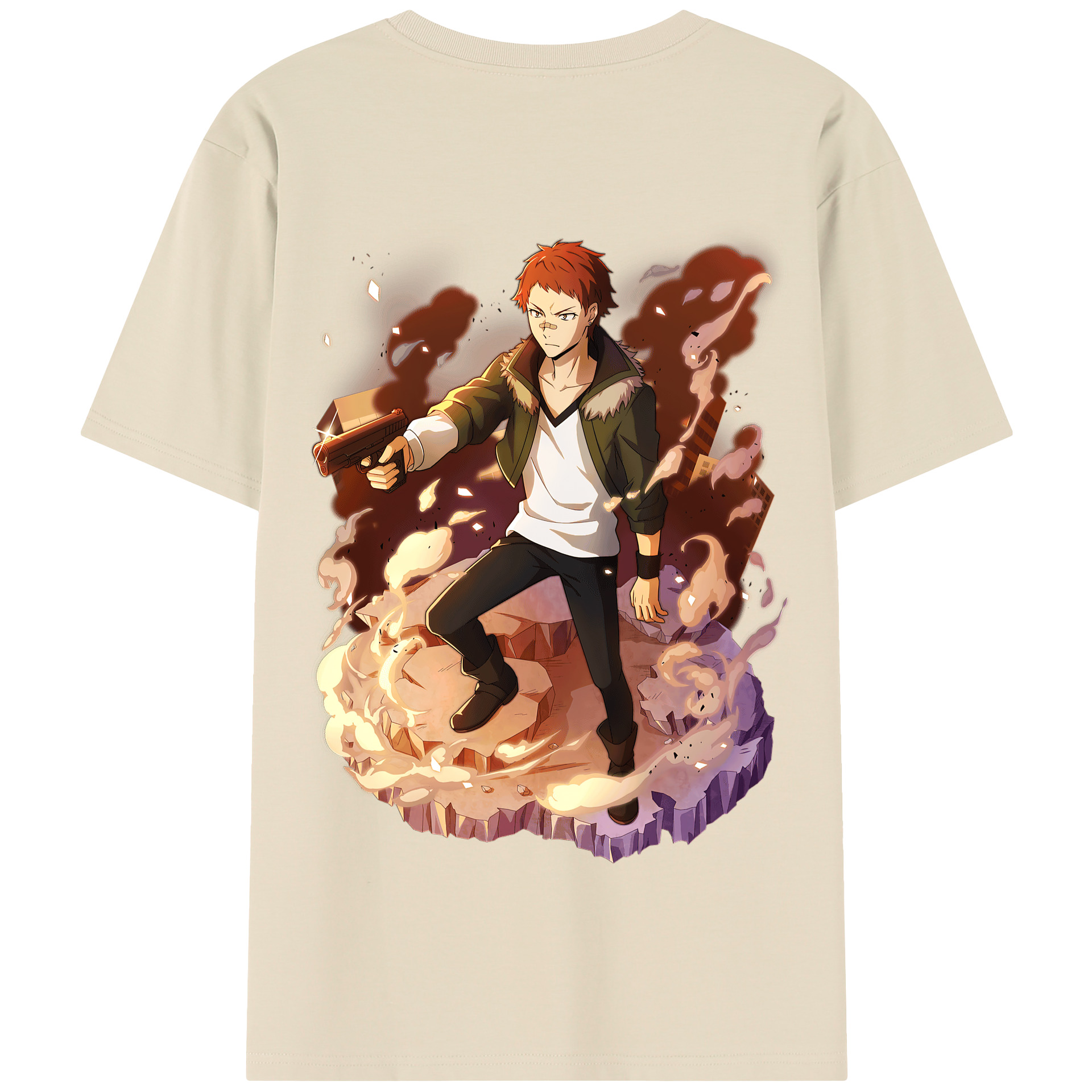 （画像用） 文豪ストレイドッグス Bungo Stray Dogs 綿100％半袖Tシャツ（背面プリント）