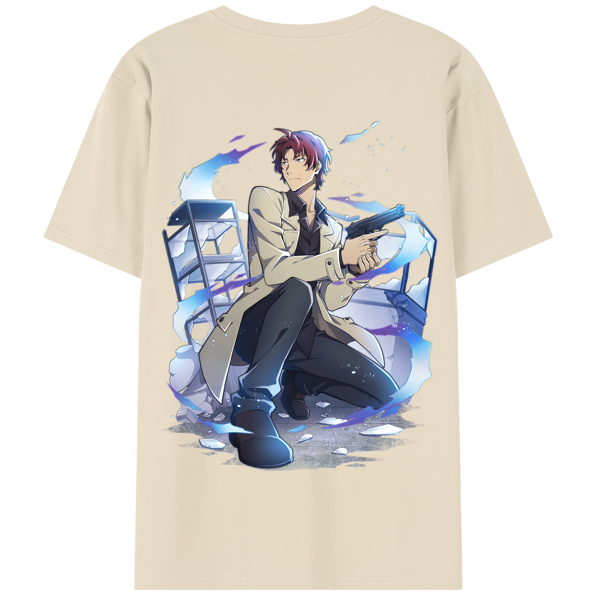 （画像用） 文豪ストレイドッグス Bungo Stray Dogs 綿100％半袖Tシャツ（背面プリント）