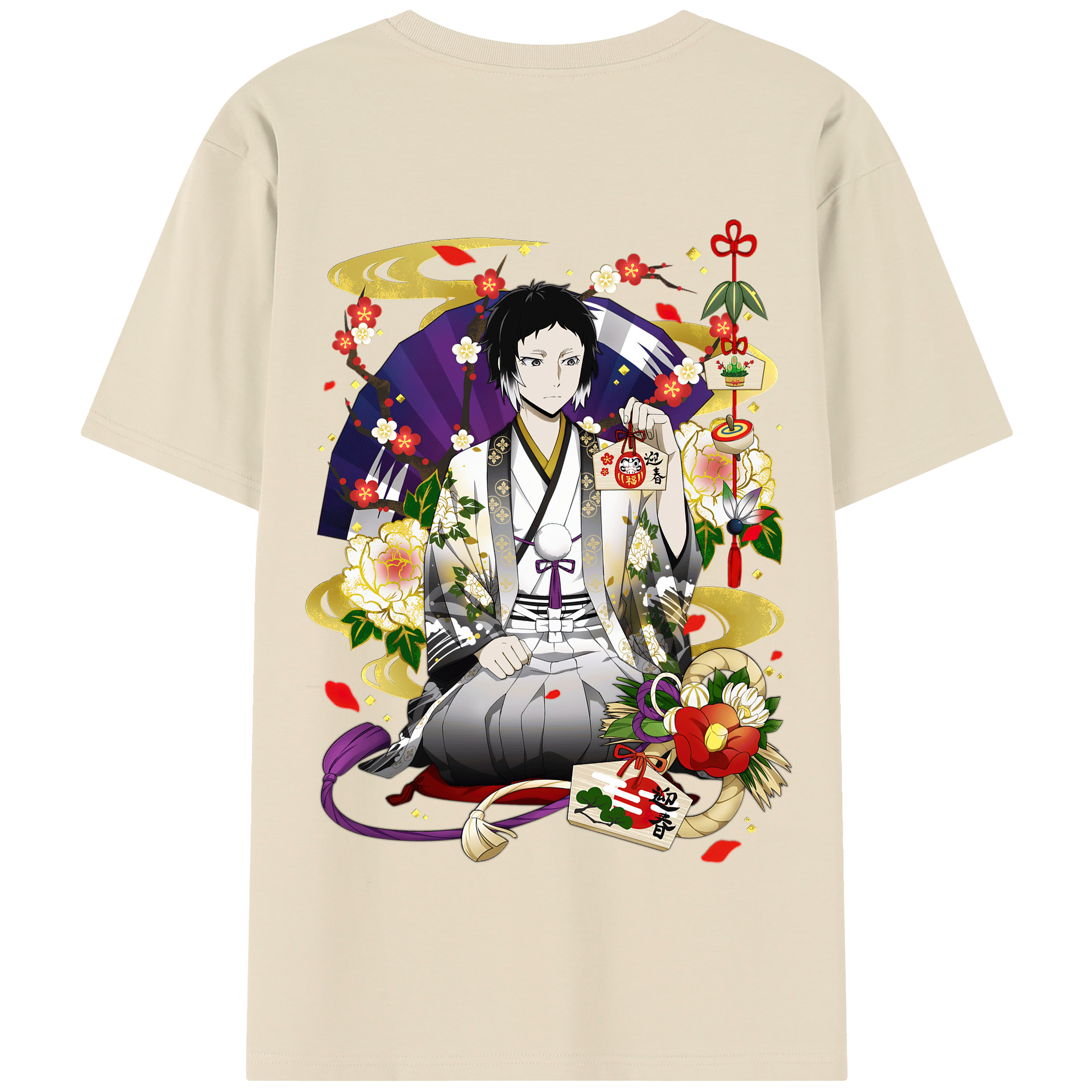 （画像用） 文豪ストレイドッグス Bungo Stray Dogs 綿100％半袖Tシャツ（背面プリント）