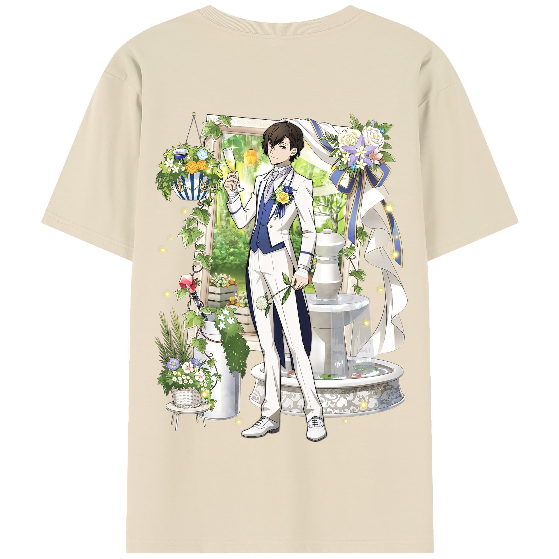 （画像用） 文豪ストレイドッグス Bungo Stray Dogs 綿100％半袖Tシャツ（背面プリント）