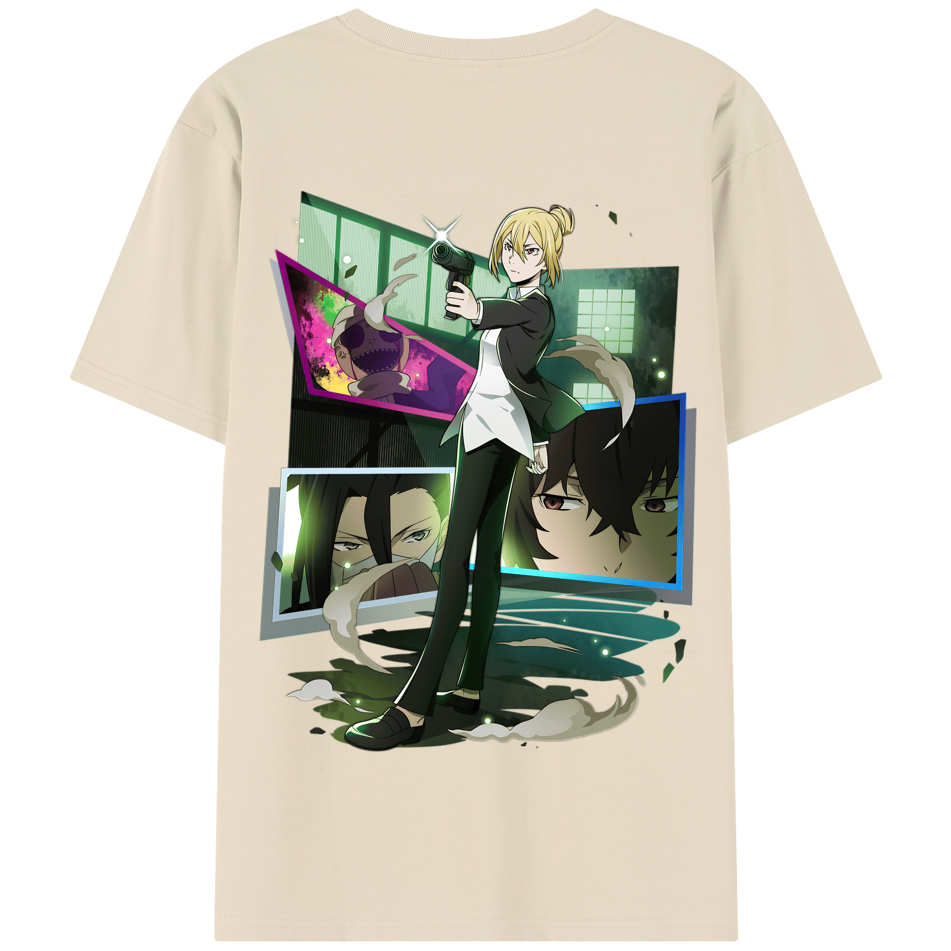 （画像用） 文豪ストレイドッグス Bungo Stray Dogs 綿100％半袖Tシャツ（背面プリント）