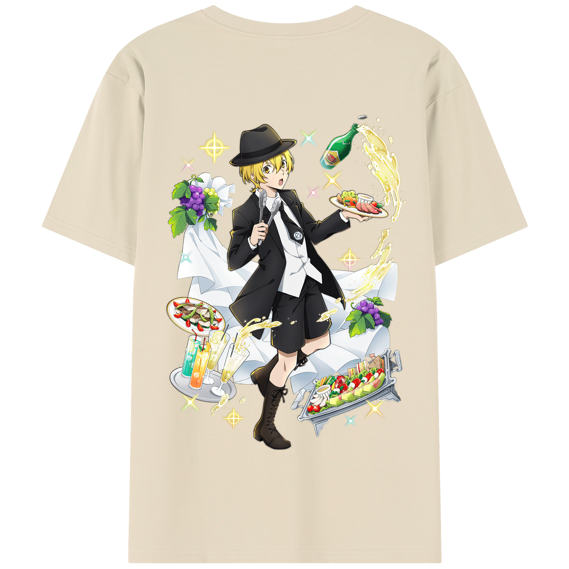 （画像用） 文豪ストレイドッグス Bungo Stray Dogs 綿100％半袖Tシャツ（背面プリント）