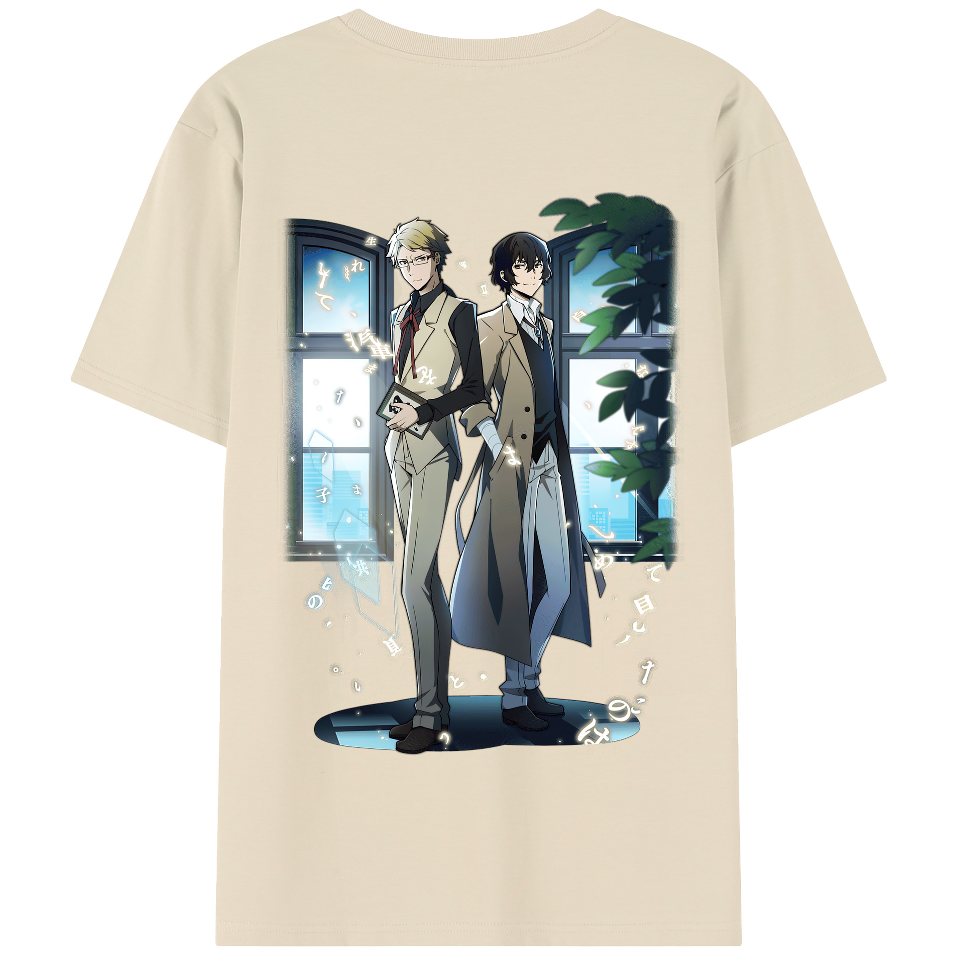 （画像用） 文豪ストレイドッグス Bungo Stray Dogs 綿100％半袖Tシャツ（背面プリント）