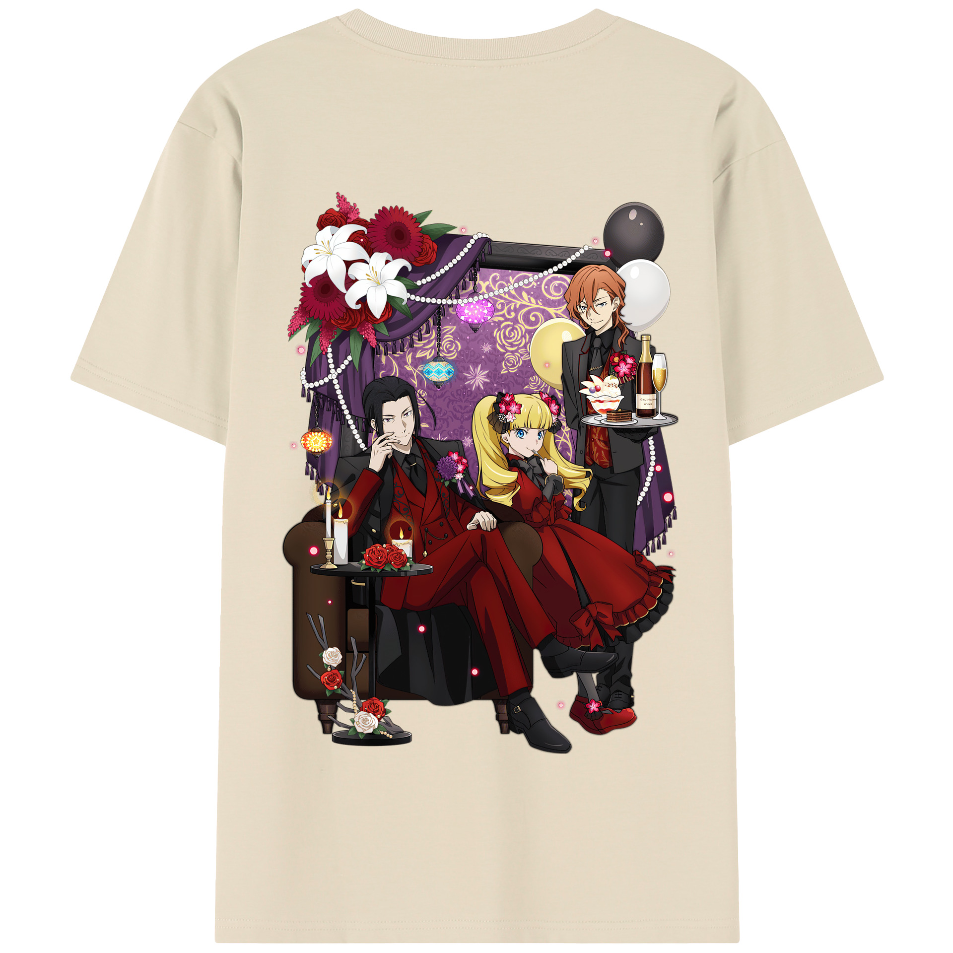 （画像用） 文豪ストレイドッグス Bungo Stray Dogs 綿100％半袖Tシャツ（背面プリント）
