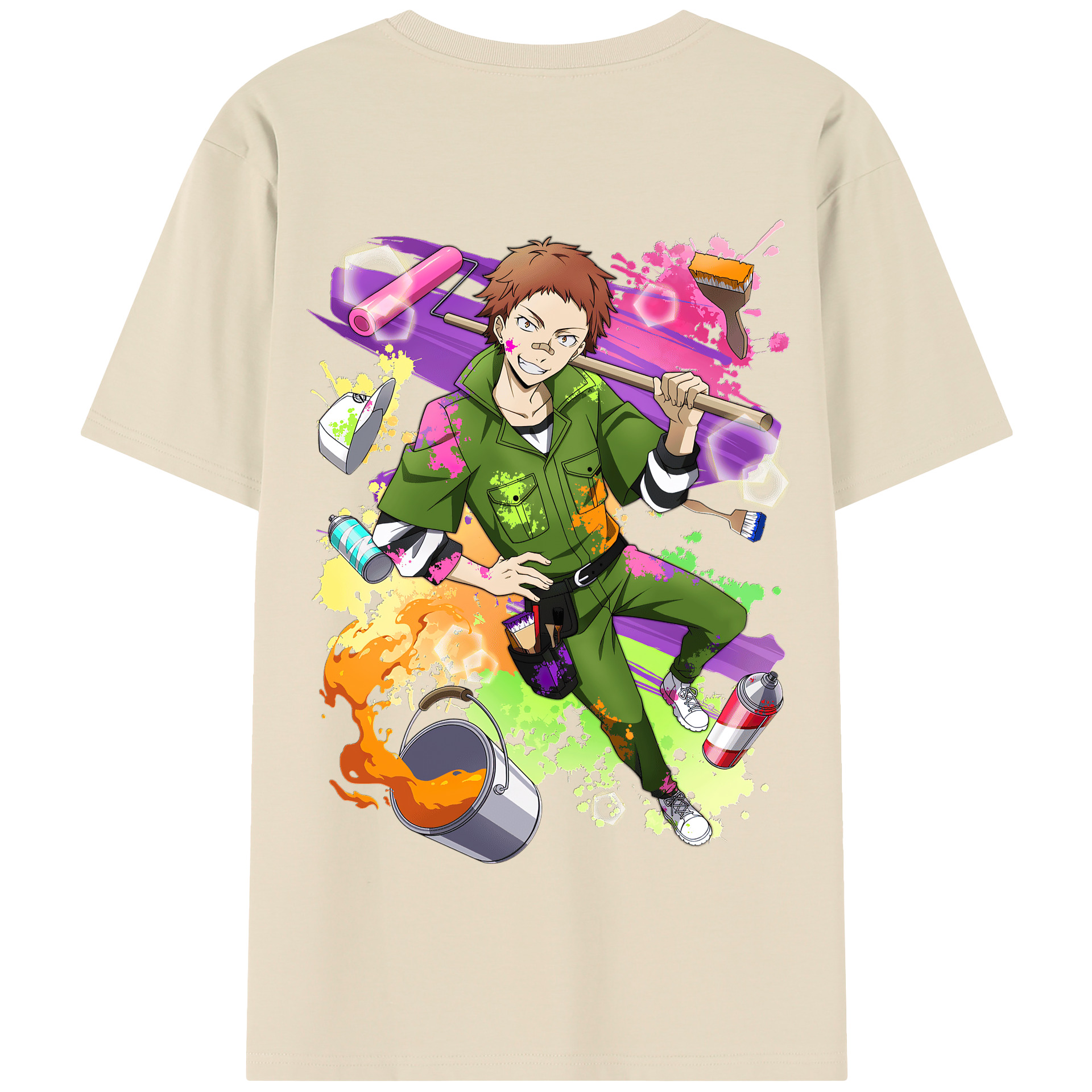 （画像用） 文豪ストレイドッグス Bungo Stray Dogs 綿100％半袖Tシャツ（背面プリント）