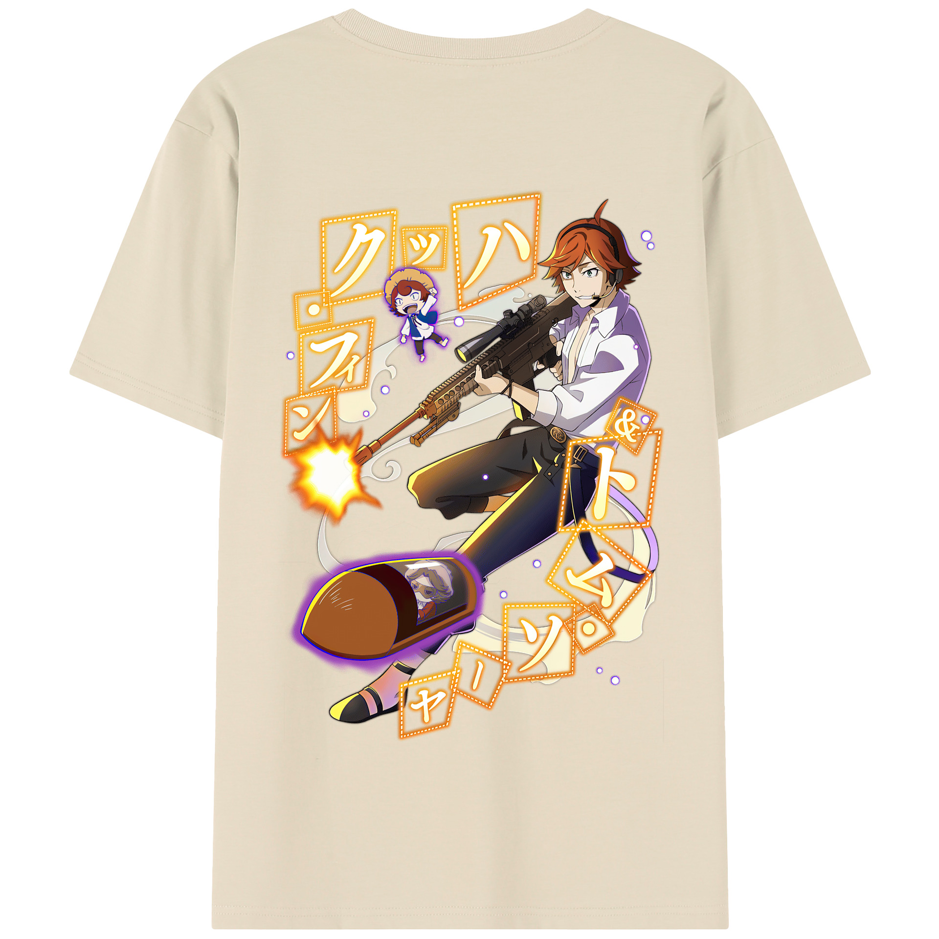 （画像用） 文豪ストレイドッグス Bungo Stray Dogs 綿100％半袖Tシャツ（背面プリント）