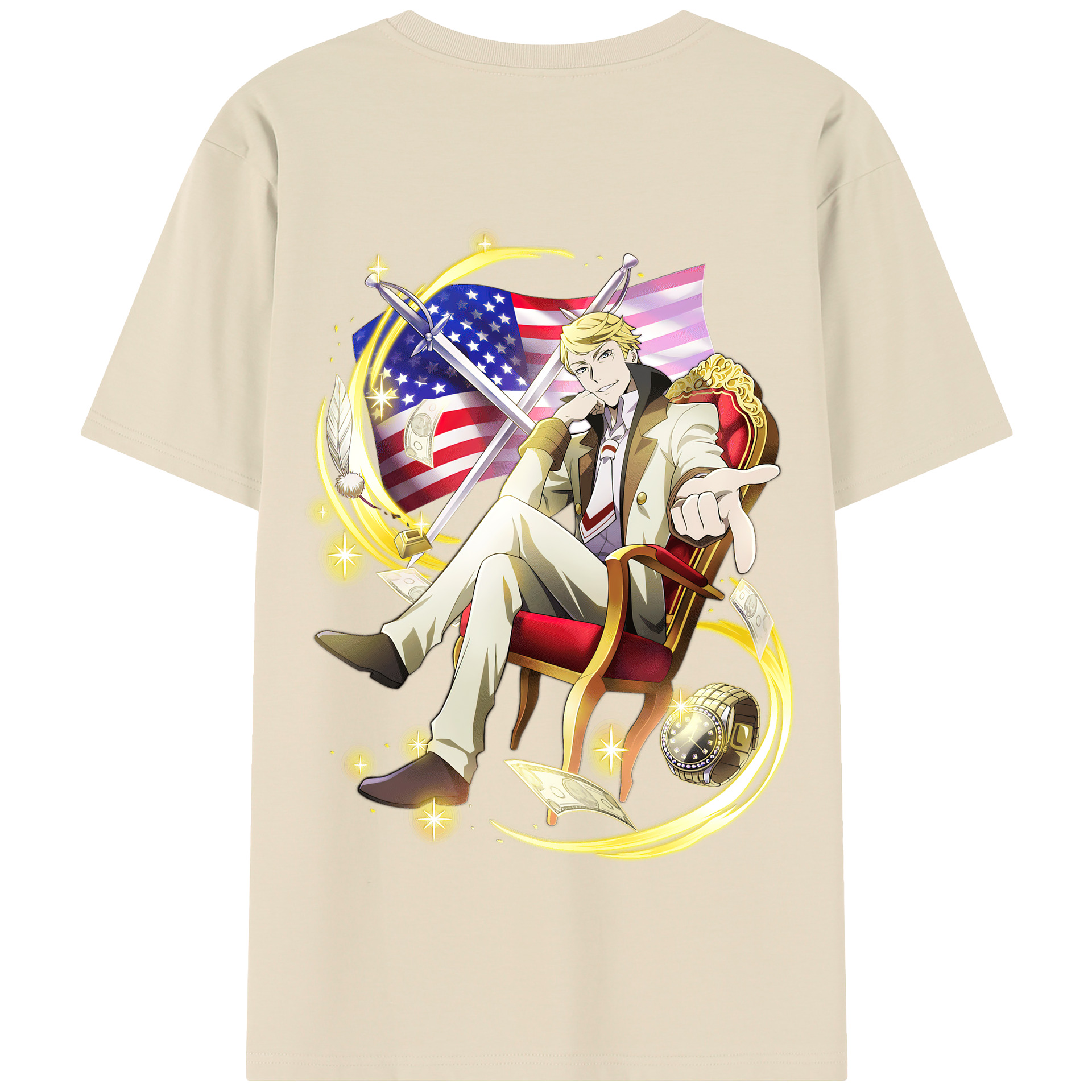 （画像用） 文豪ストレイドッグス Bungo Stray Dogs 綿100％半袖Tシャツ（背面プリント）