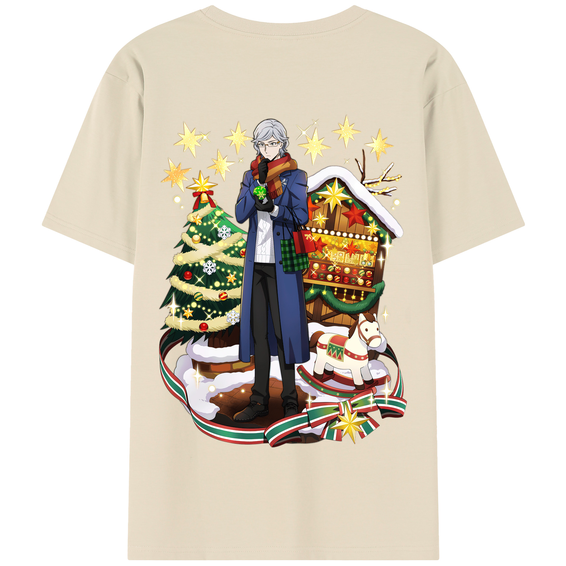 （画像用） 文豪ストレイドッグス Bungo Stray Dogs 綿100％半袖Tシャツ（背面プリント）