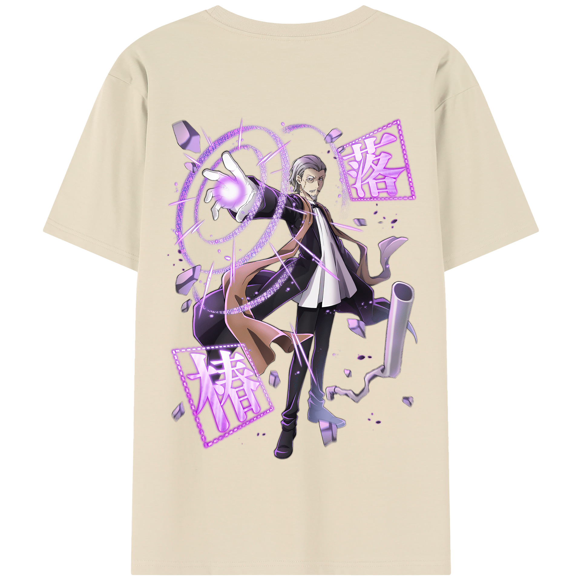 （画像用） 文豪ストレイドッグス Bungo Stray Dogs 綿100％半袖Tシャツ（背面プリント）