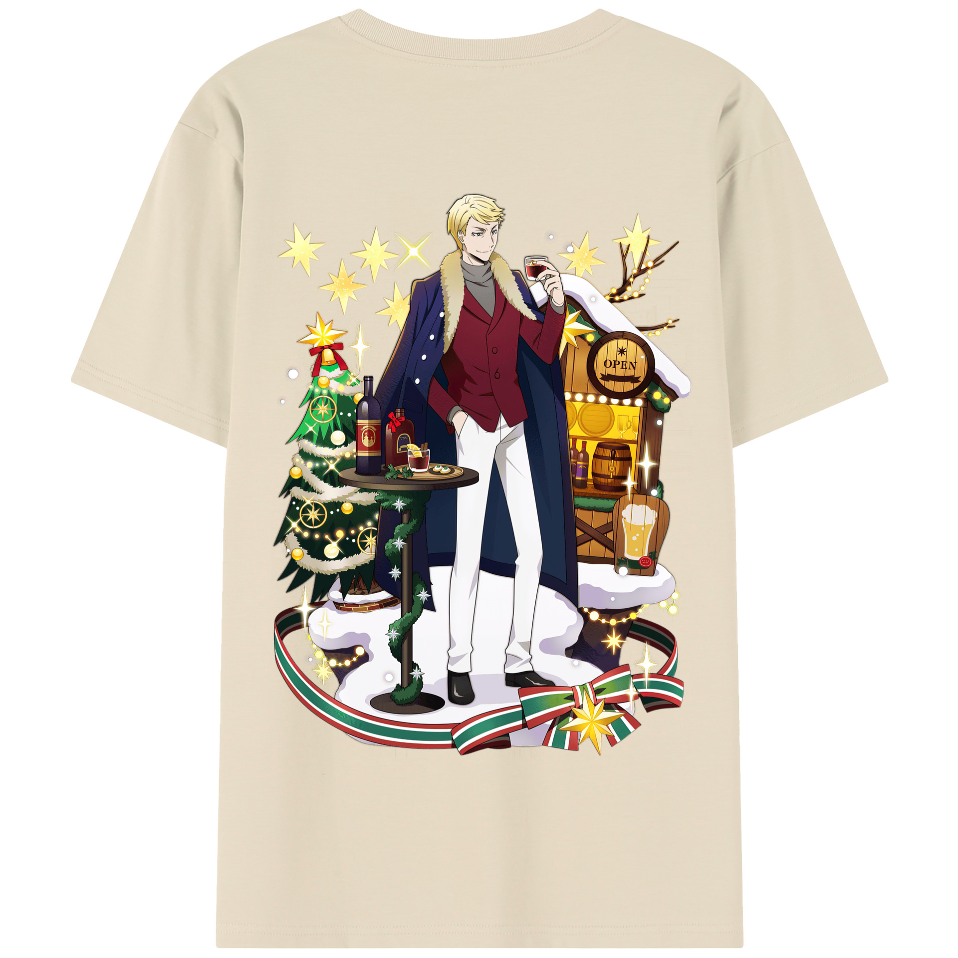 （画像用） 文豪ストレイドッグス Bungo Stray Dogs 綿100％半袖Tシャツ（背面プリント）