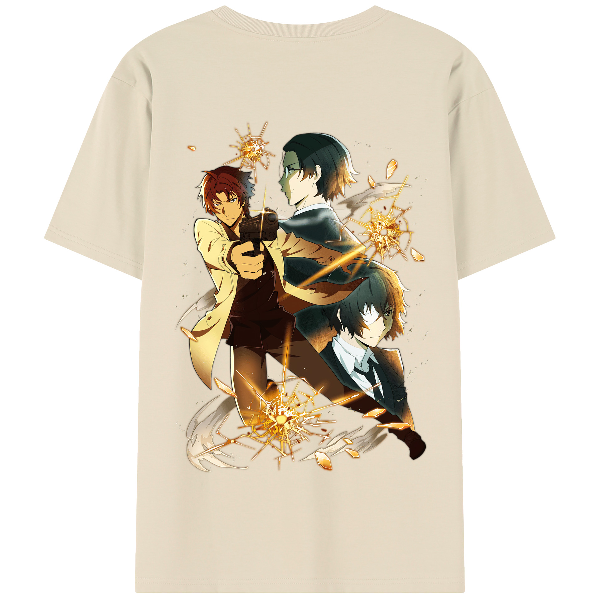 （画像用） 文豪ストレイドッグス Bungo Stray Dogs 綿100％半袖Tシャツ（背面プリント）