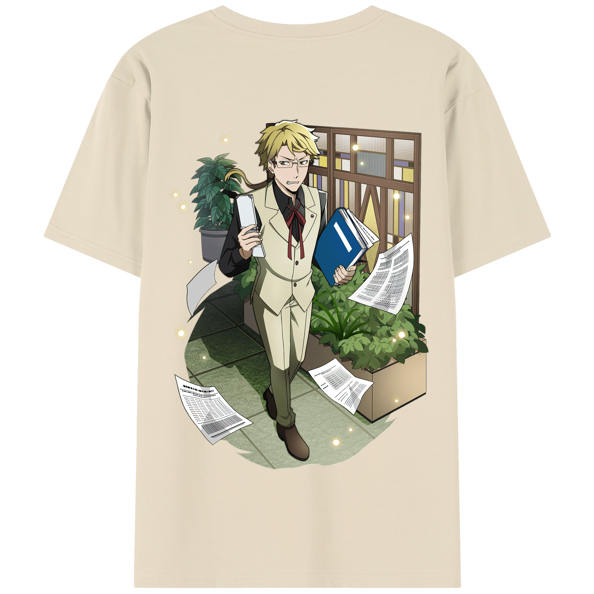 （画像用） 文豪ストレイドッグス Bungo Stray Dogs 綿100％半袖Tシャツ（背面プリント）