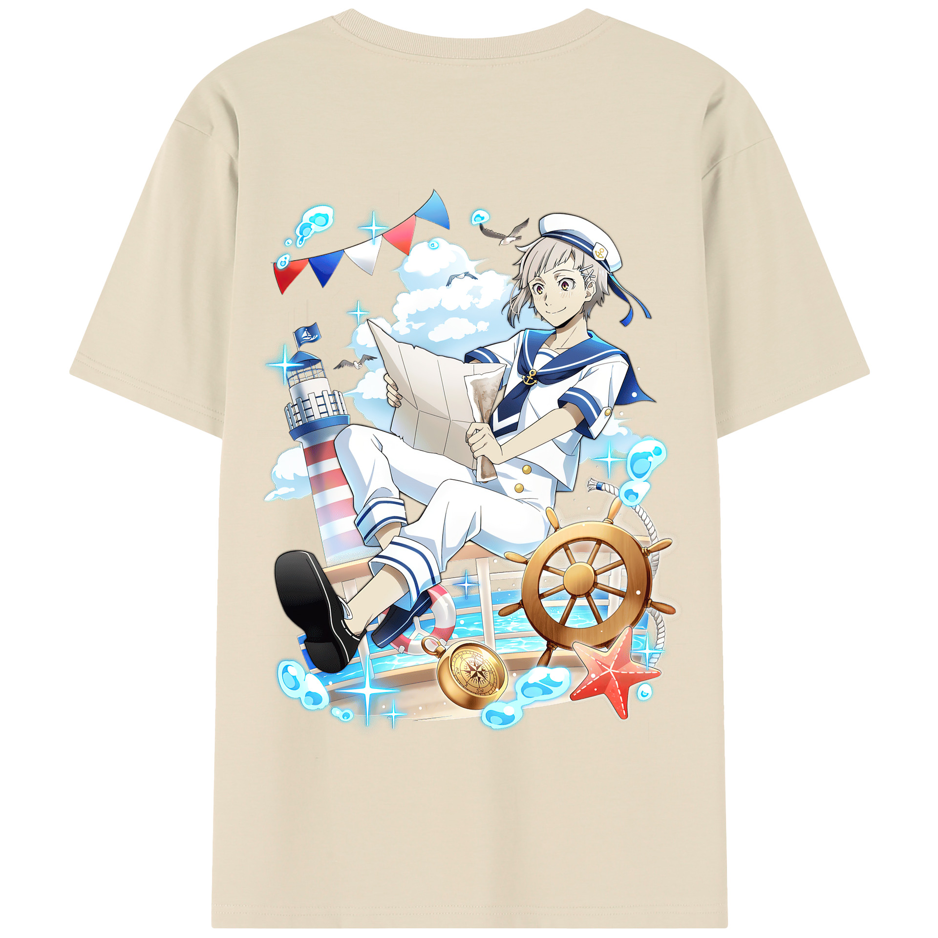 （画像用） 文豪ストレイドッグス Bungo Stray Dogs 綿100％半袖Tシャツ（背面プリント）