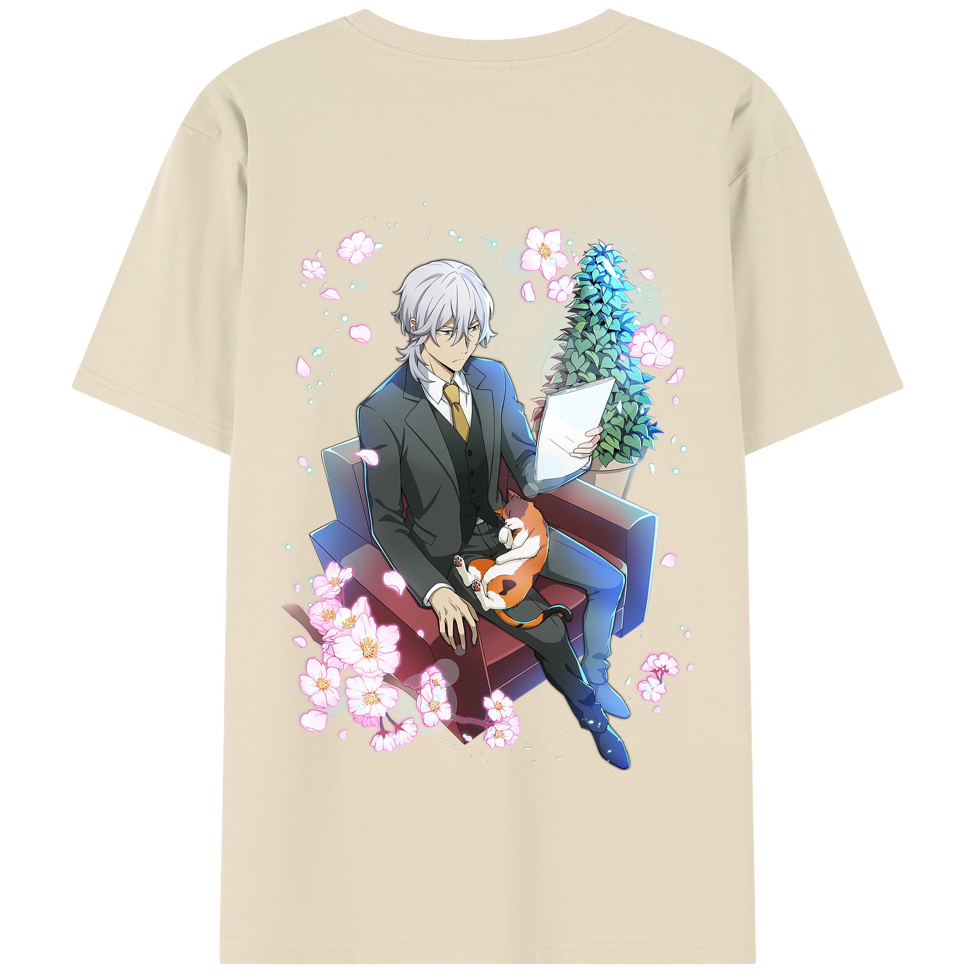 （画像用） 文豪ストレイドッグス Bungo Stray Dogs 綿100％半袖Tシャツ（背面プリント）