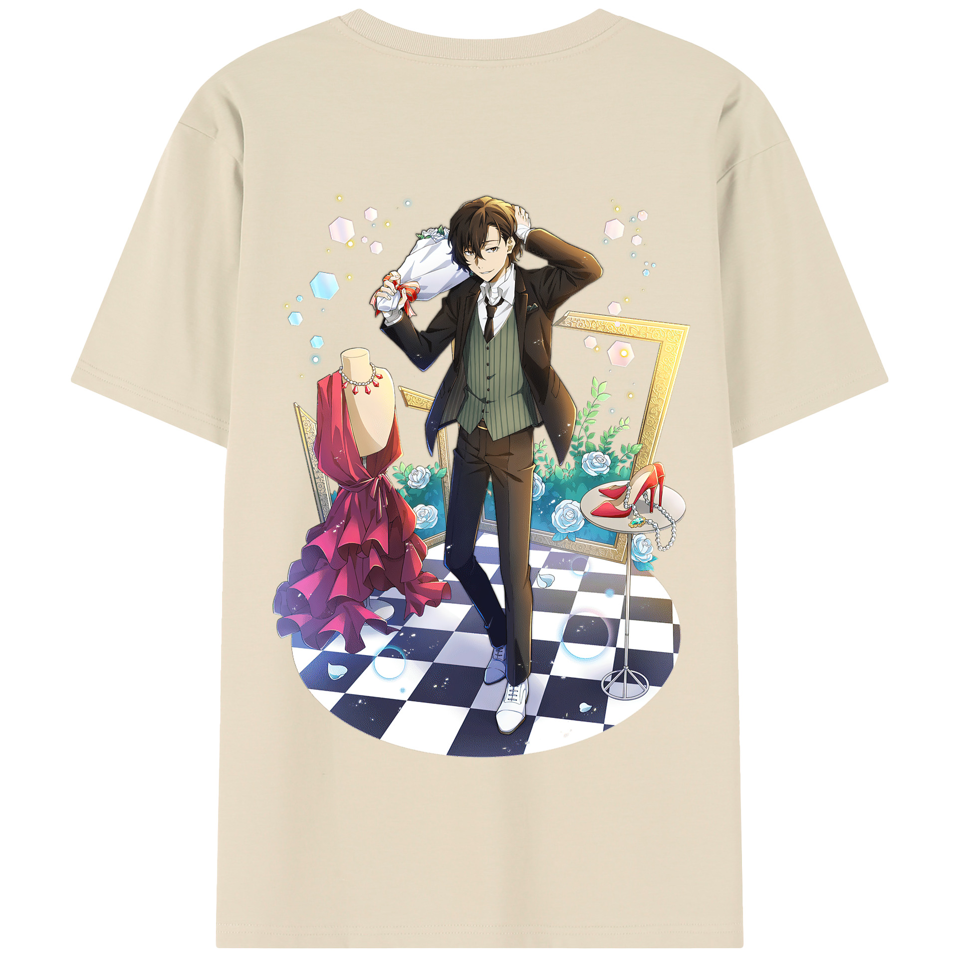（画像用） 文豪ストレイドッグス Bungo Stray Dogs 綿100％半袖Tシャツ（背面プリント）