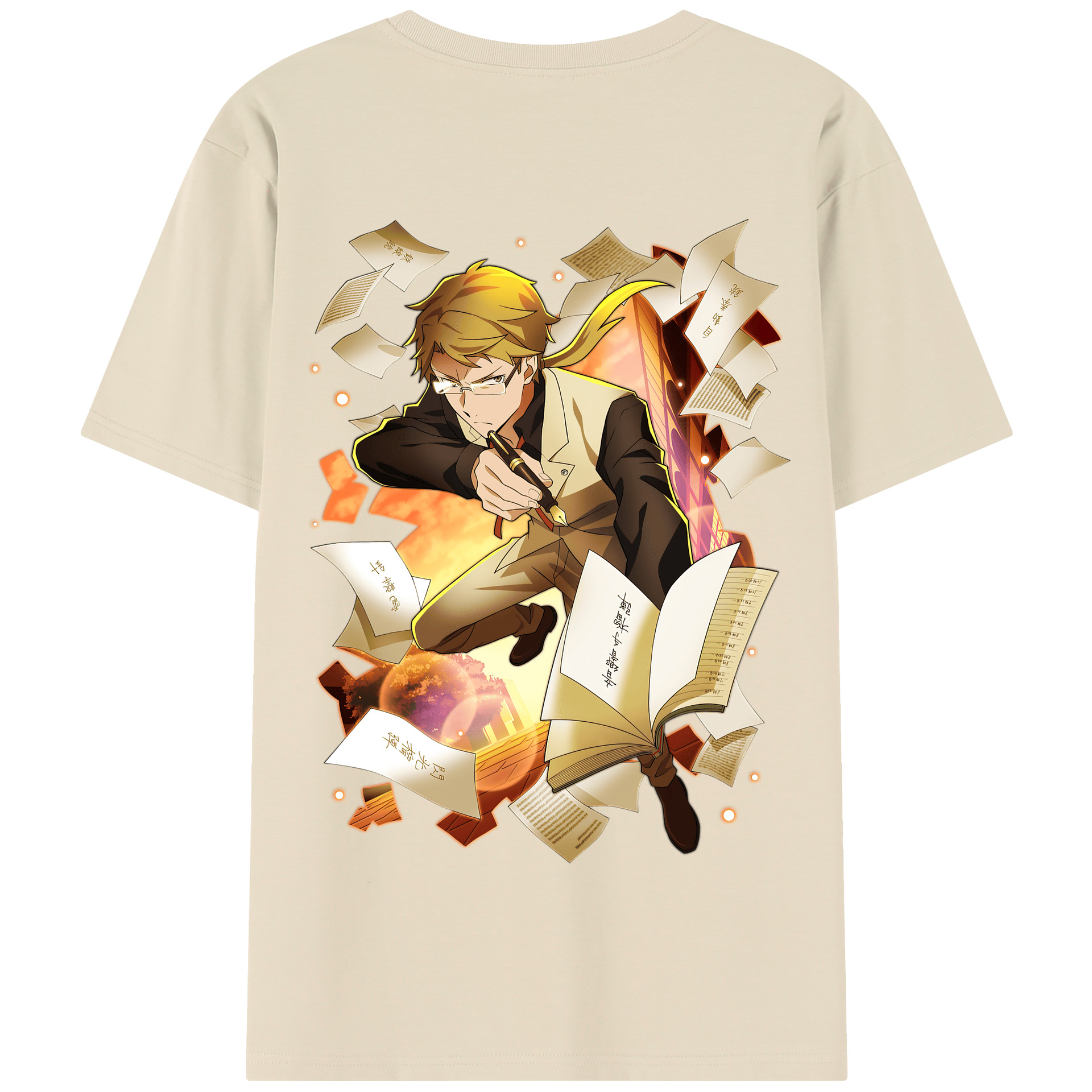 （画像用） 文豪ストレイドッグス Bungo Stray Dogs 綿100％半袖Tシャツ（背面プリント）