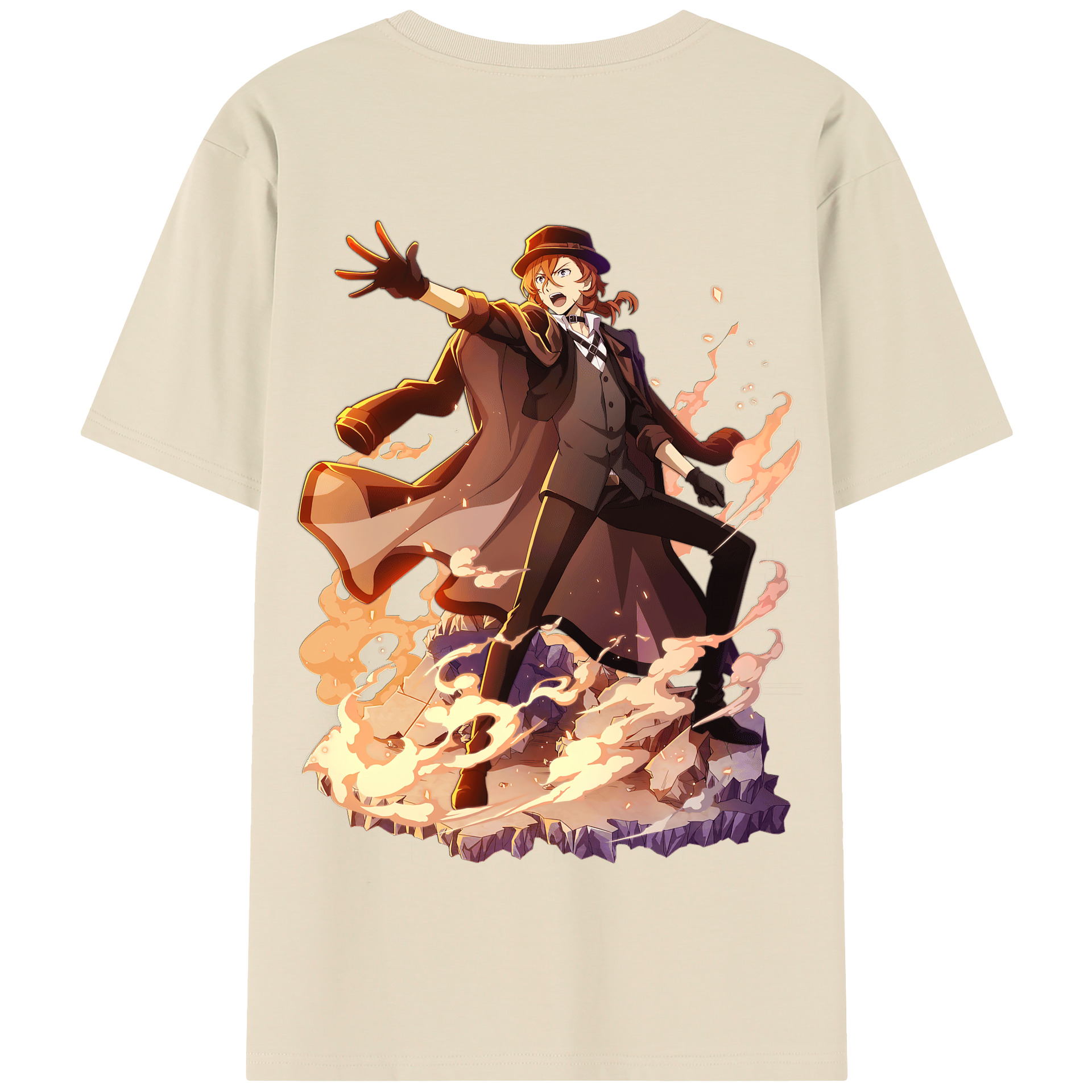 （画像用） 文豪ストレイドッグス Bungo Stray Dogs 綿100％半袖Tシャツ（背面プリント）