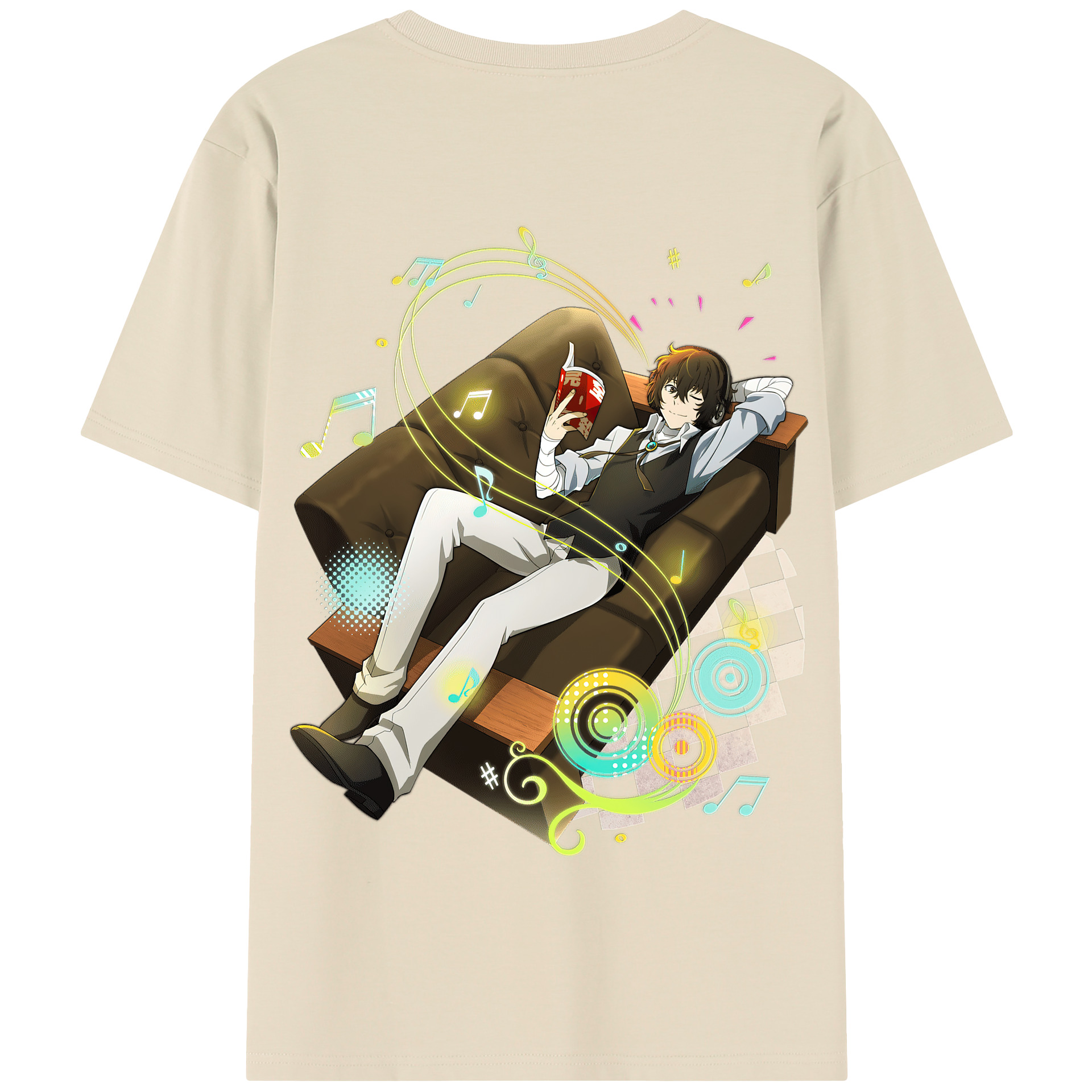 （画像用） 文豪ストレイドッグス Bungo Stray Dogs 綿100％半袖Tシャツ（背面プリント）