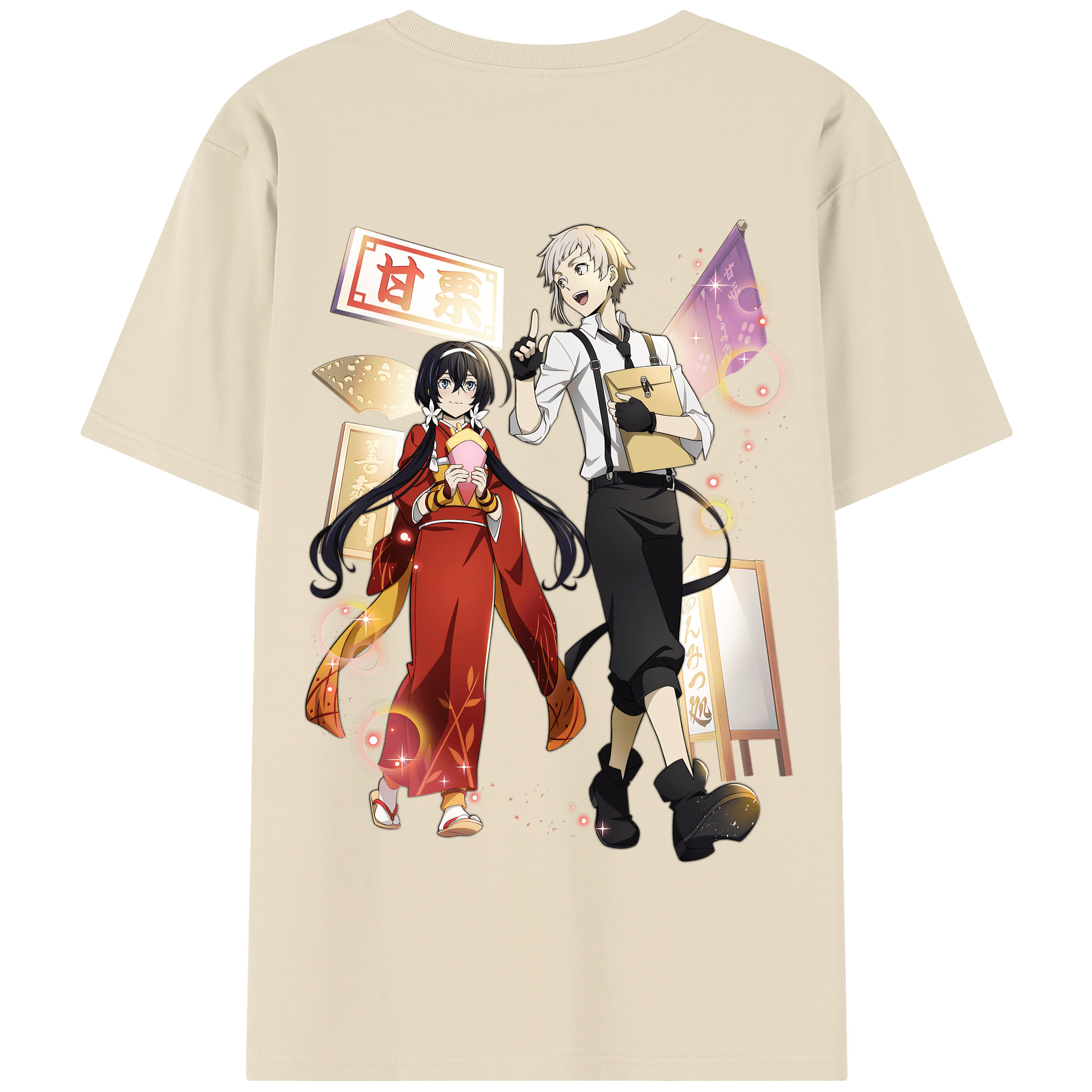 （画像用） 文豪ストレイドッグス Bungo Stray Dogs 綿100％半袖Tシャツ（背面プリント）