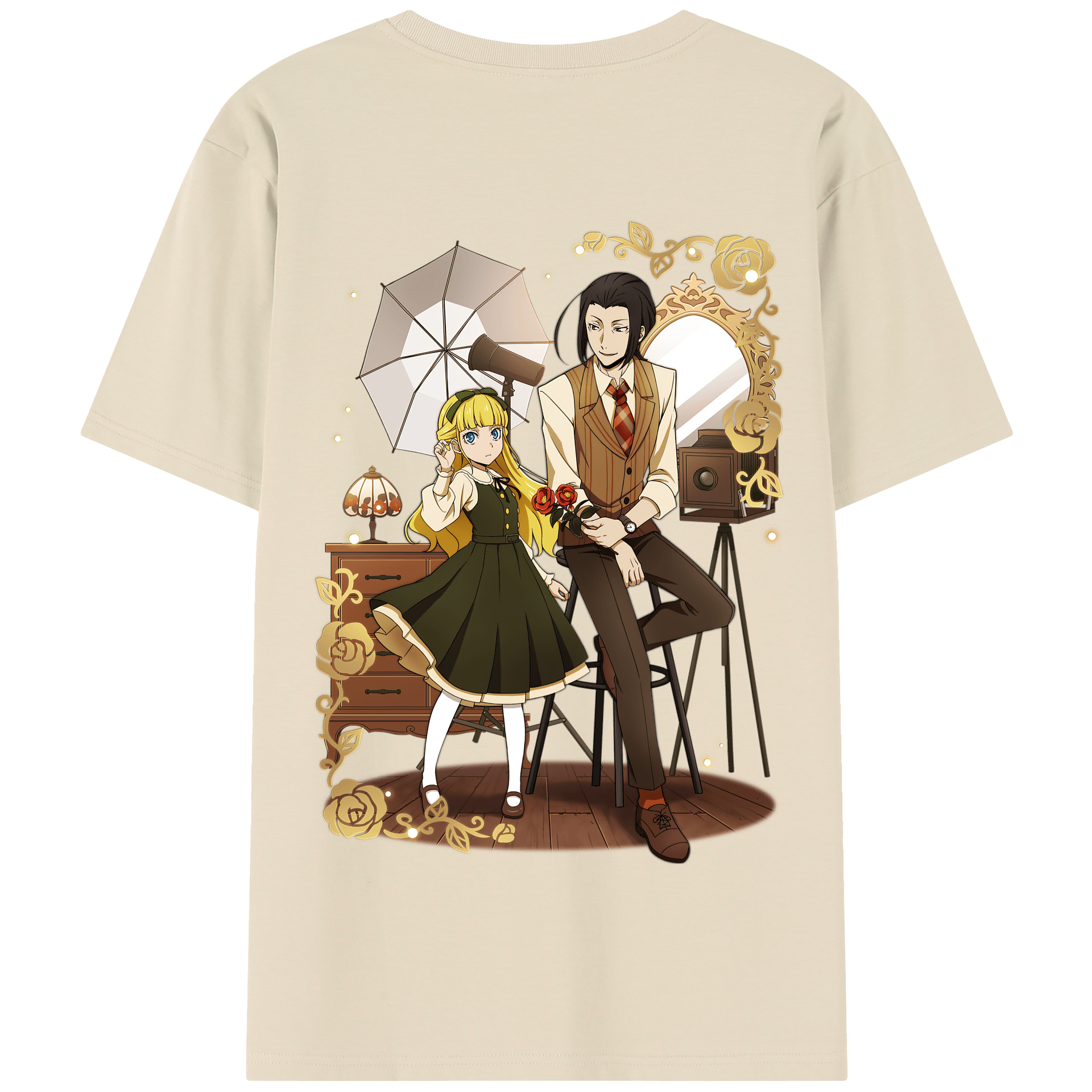 （画像用） 文豪ストレイドッグス Bungo Stray Dogs 綿100％半袖Tシャツ（背面プリント）