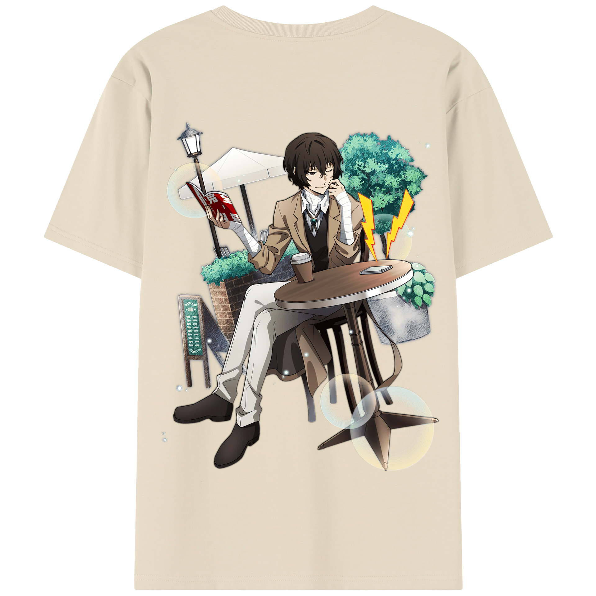 （画像用） 文豪ストレイドッグス Bungo Stray Dogs 綿100％半袖Tシャツ（背面プリント）