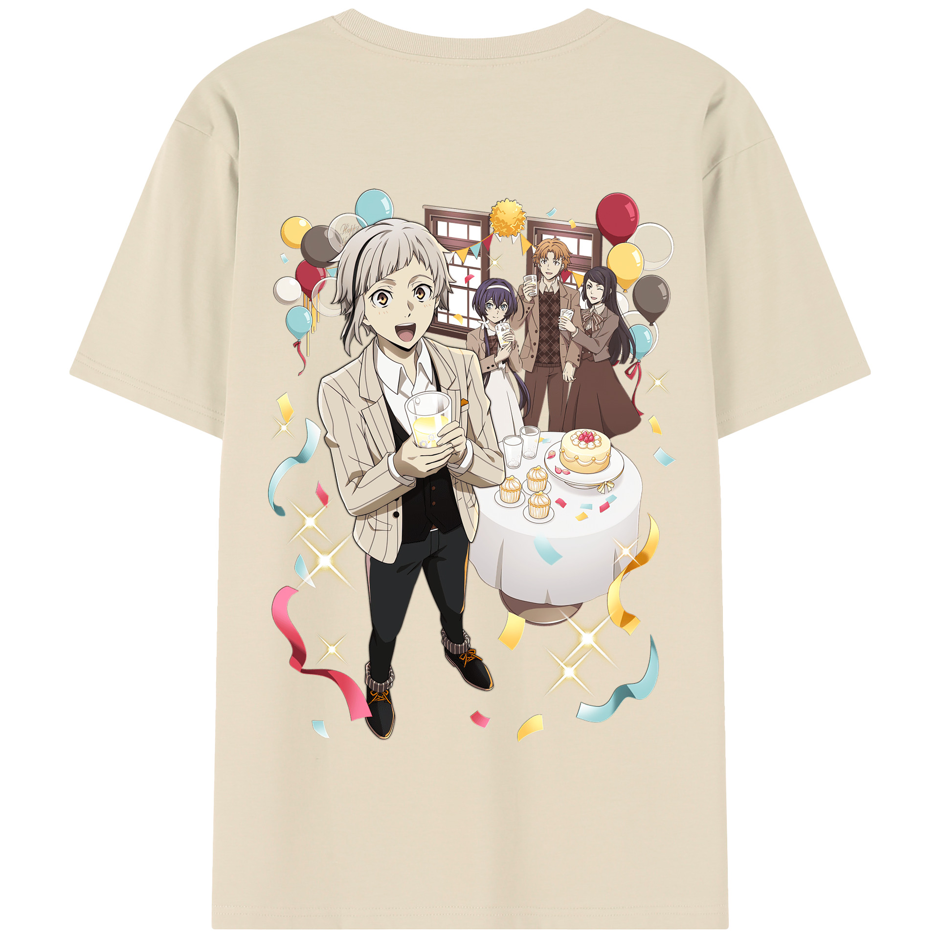 （画像用） 文豪ストレイドッグス Bungo Stray Dogs 綿100％半袖Tシャツ（背面プリント）