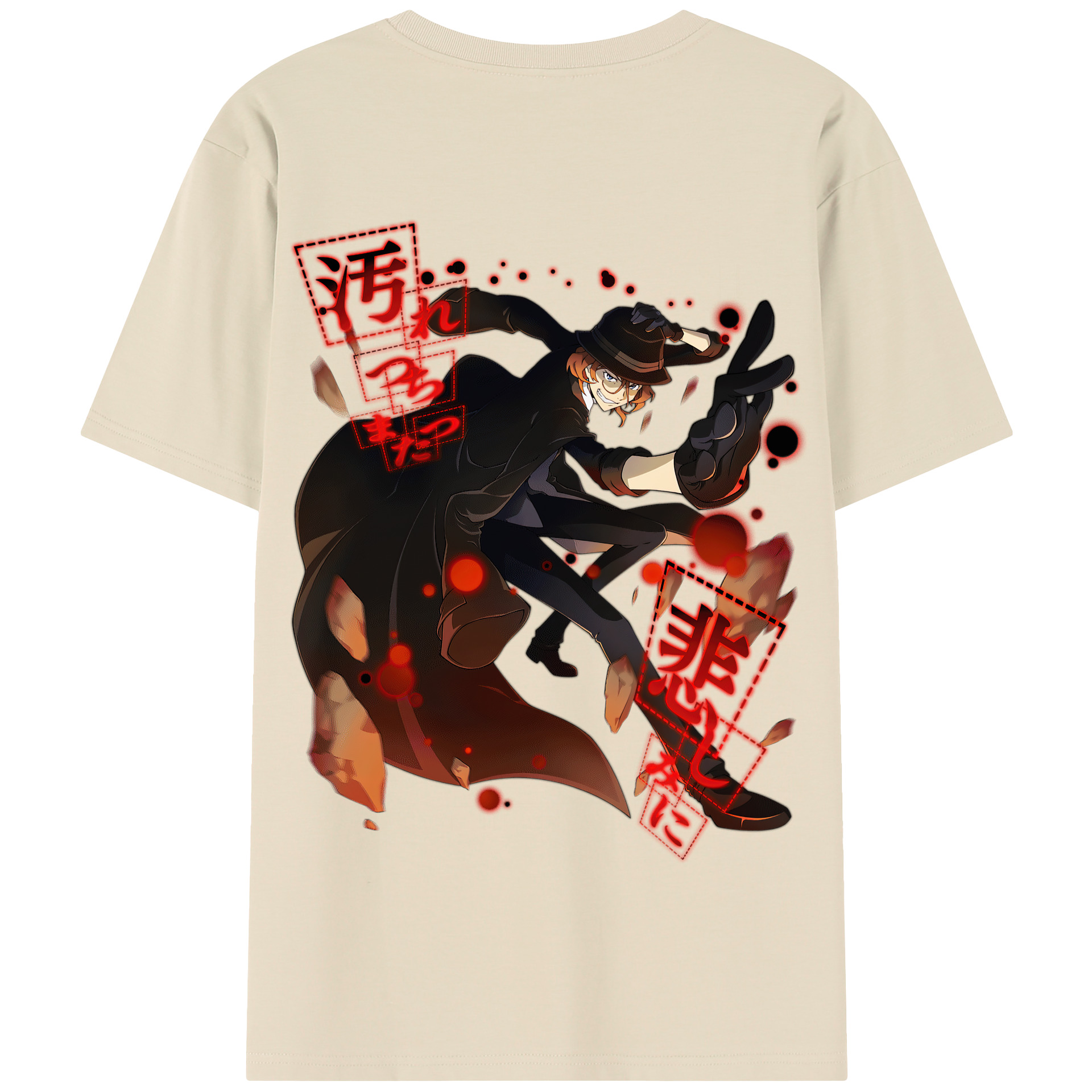 （画像用） 文豪ストレイドッグス Bungo Stray Dogs 綿100％半袖Tシャツ（背面プリント）