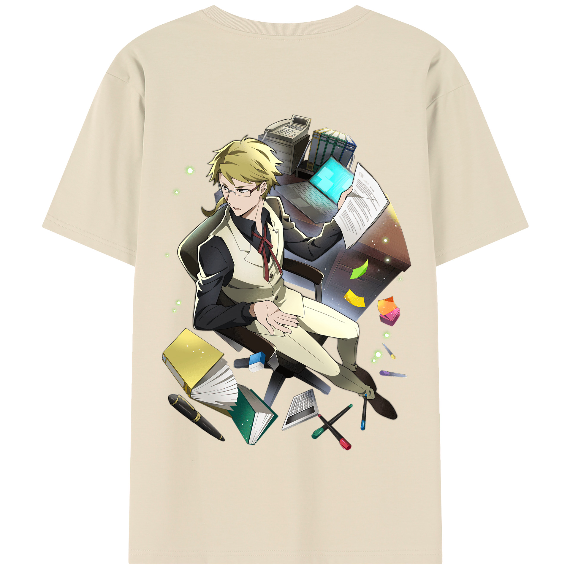 （画像用） 文豪ストレイドッグス Bungo Stray Dogs 綿100％半袖Tシャツ（背面プリント）