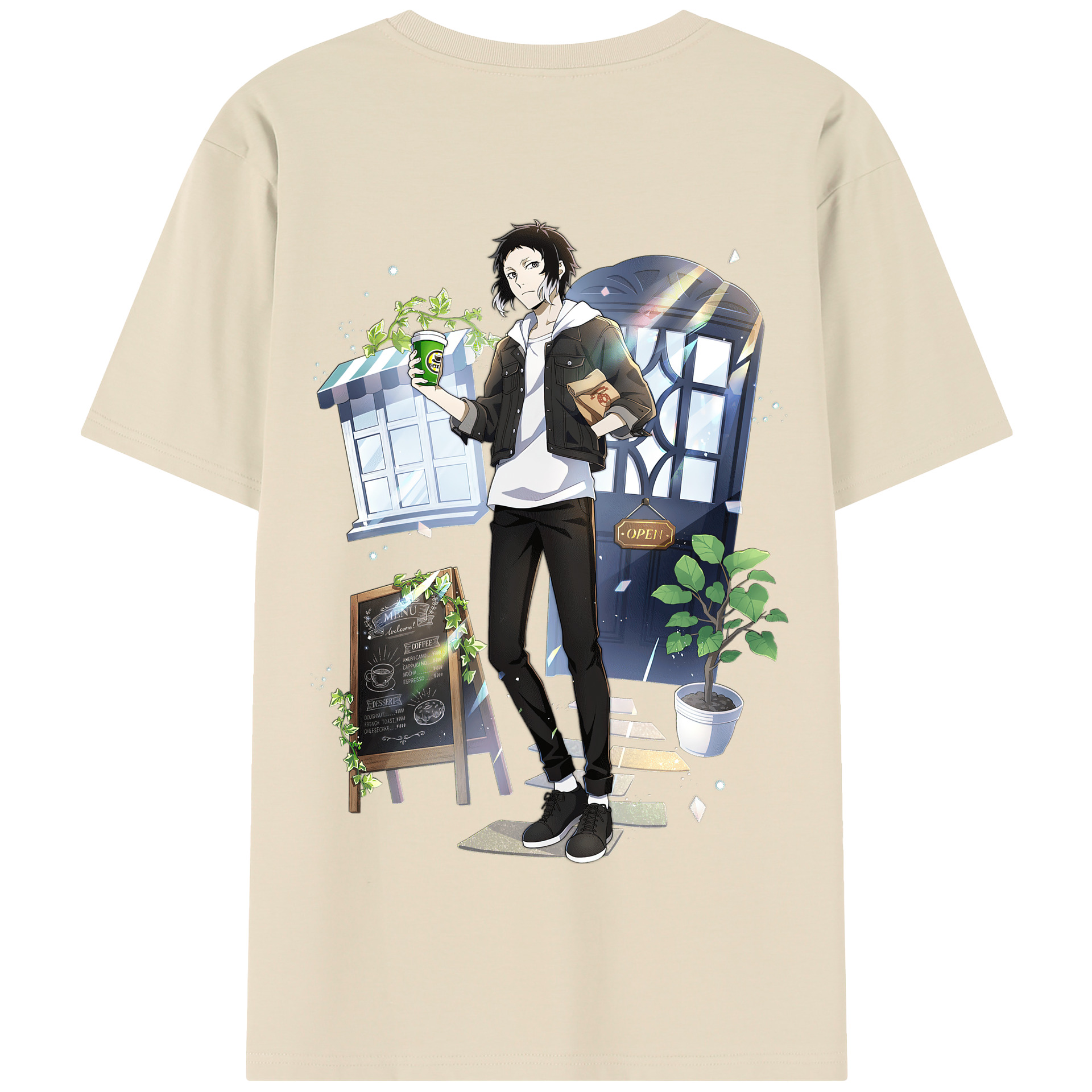 （画像用） 文豪ストレイドッグス Bungo Stray Dogs 綿100％半袖Tシャツ（背面プリント）
