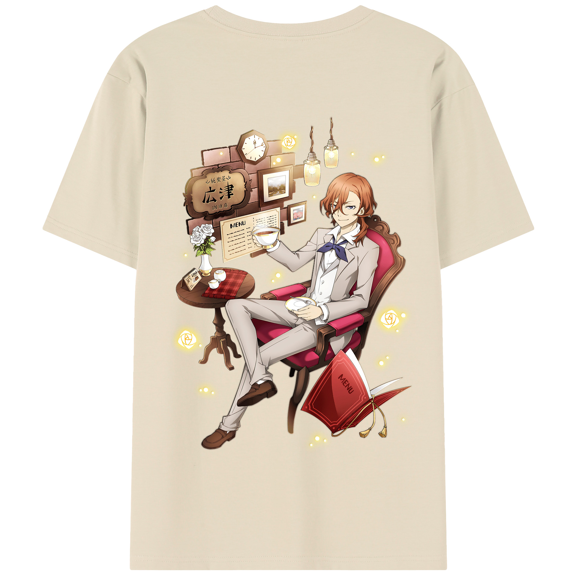 （画像用） 文豪ストレイドッグス Bungo Stray Dogs 綿100％半袖Tシャツ（背面プリント）