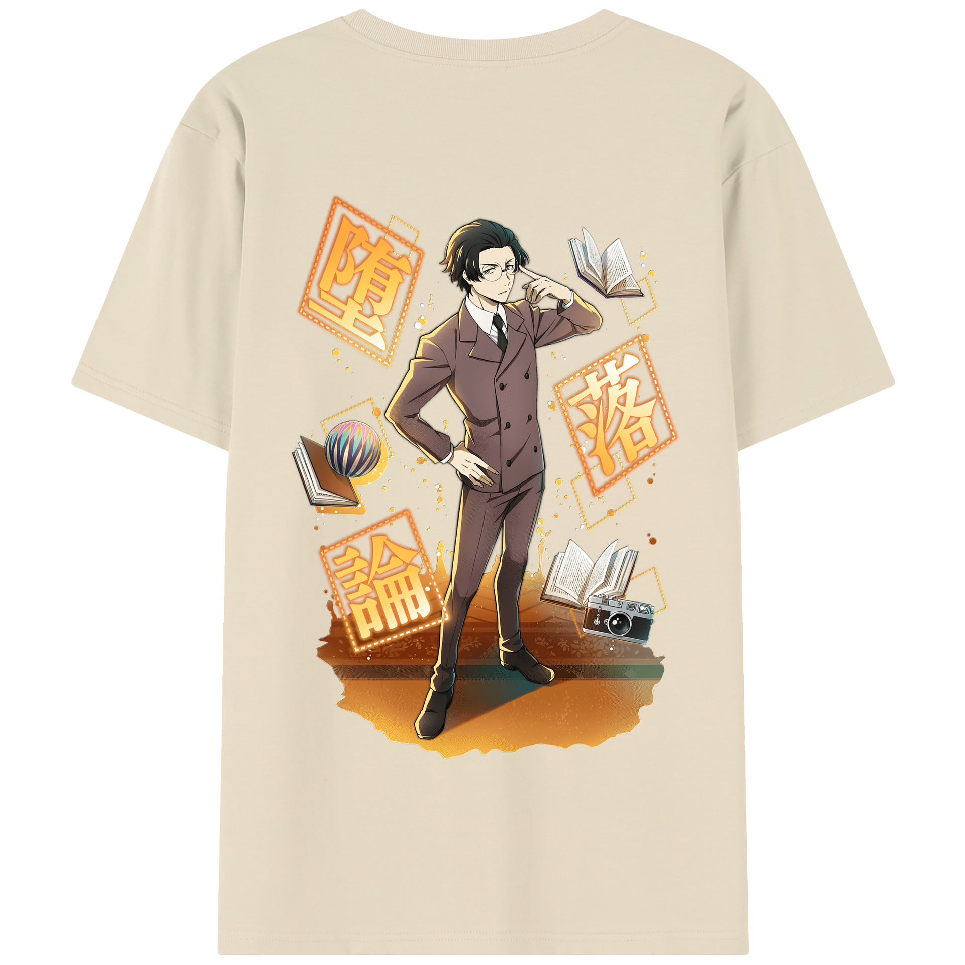 （画像用） 文豪ストレイドッグス Bungo Stray Dogs 綿100％半袖Tシャツ（背面プリント）