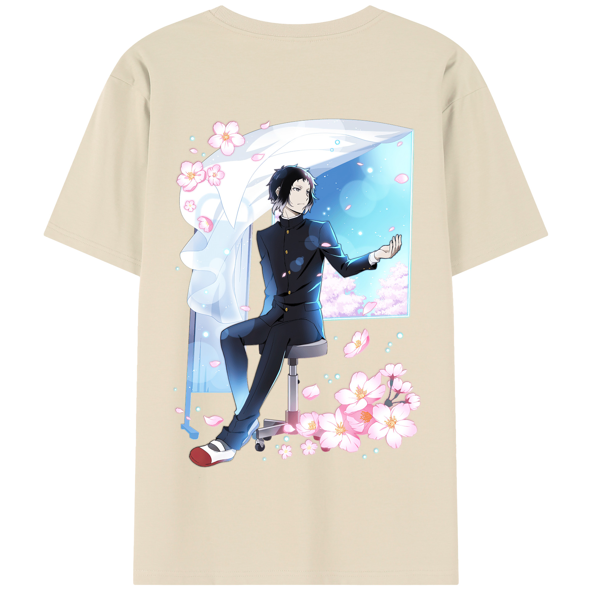 （画像用） 文豪ストレイドッグス Bungo Stray Dogs 綿100％半袖Tシャツ（背面プリント）
