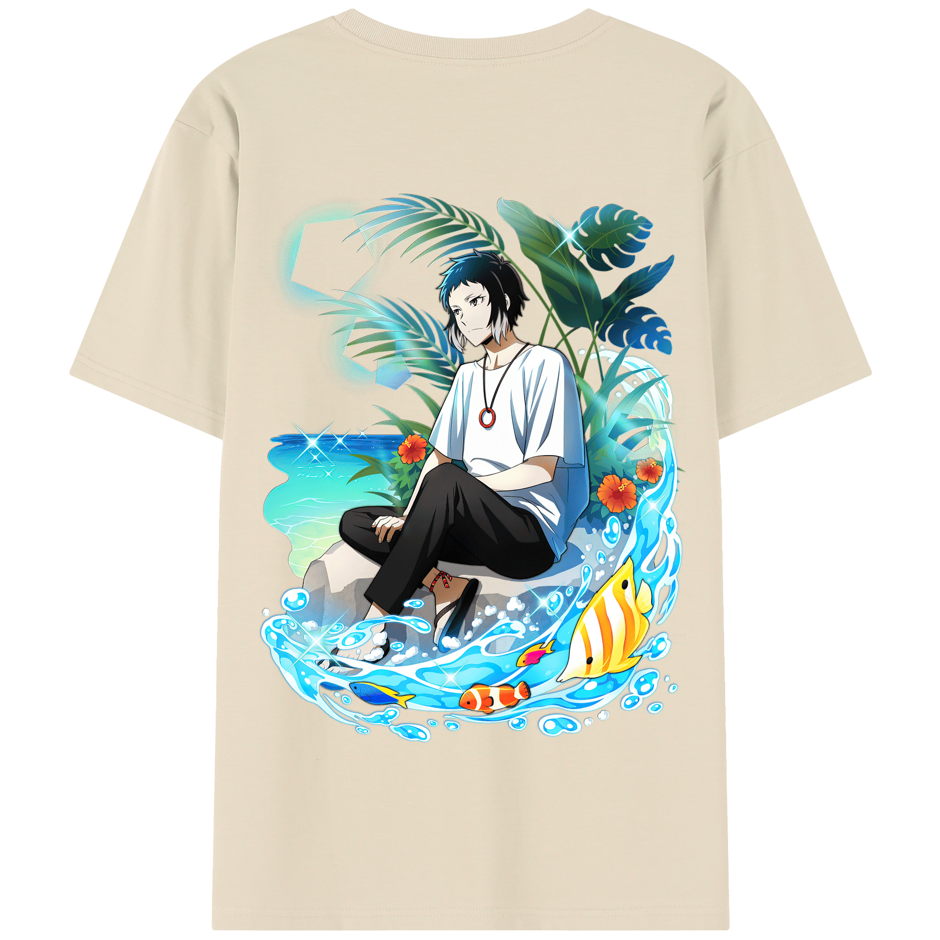 （画像用） 文豪ストレイドッグス Bungo Stray Dogs 綿100％半袖Tシャツ（背面プリント）