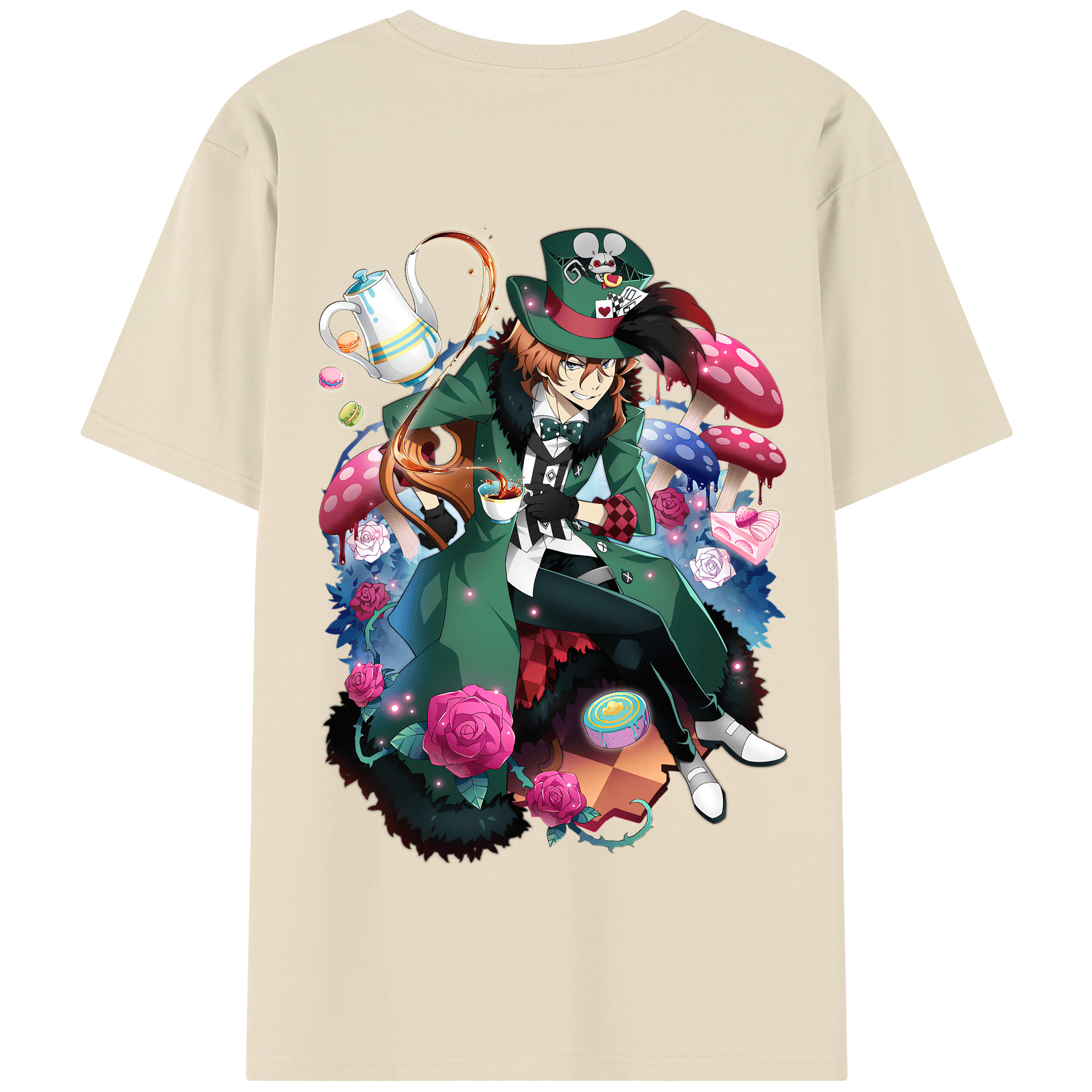 （画像用） 文豪ストレイドッグス Bungo Stray Dogs 綿100％半袖Tシャツ（背面プリント）