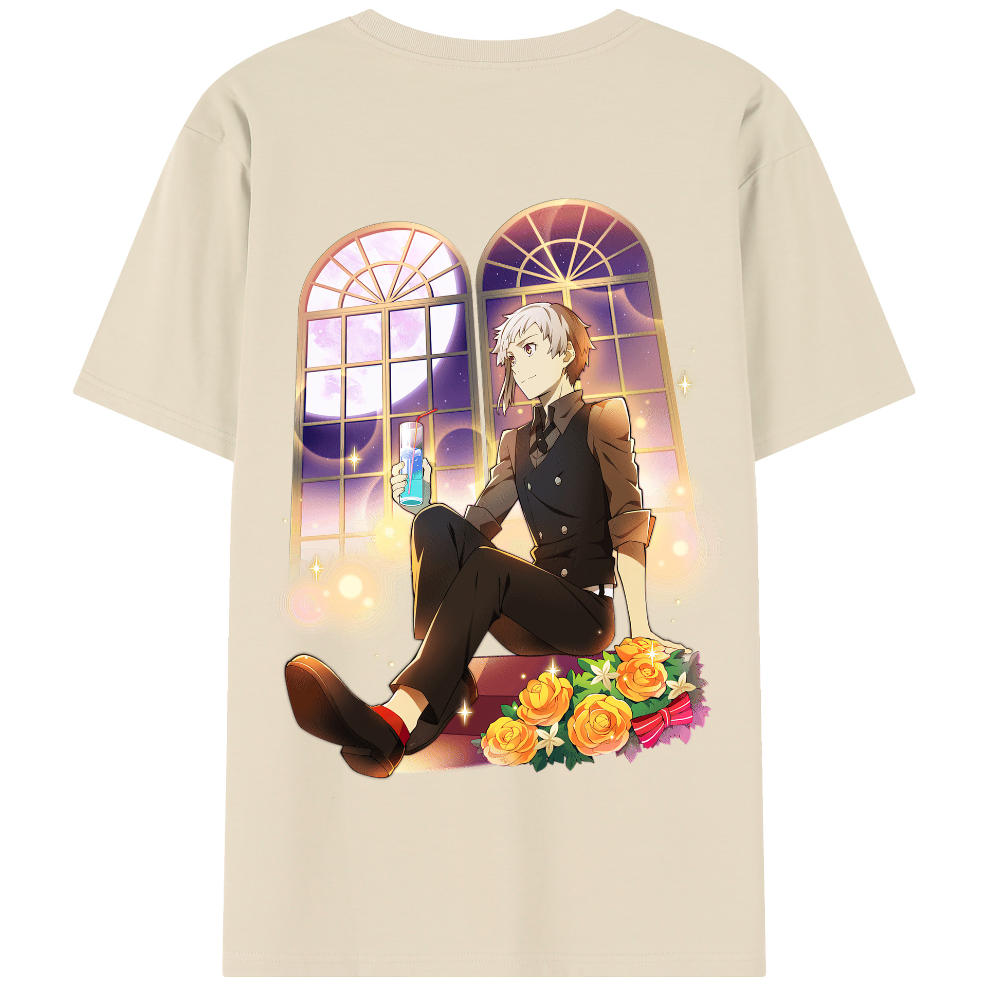（画像用） 文豪ストレイドッグス Bungo Stray Dogs 綿100％半袖Tシャツ（背面プリント）