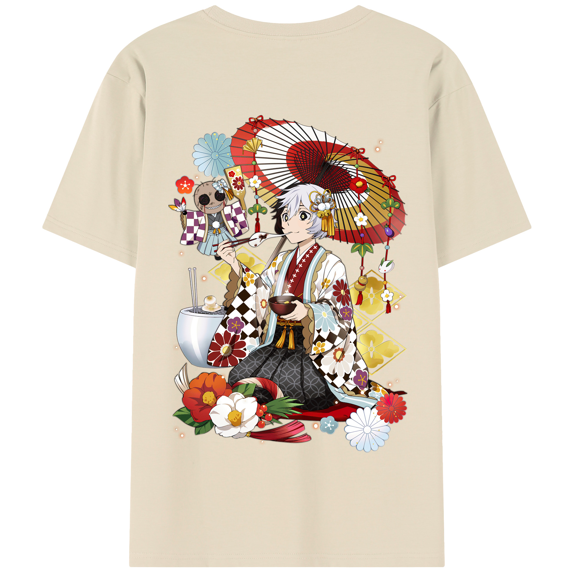（画像用） 文豪ストレイドッグス Bungo Stray Dogs 綿100％半袖Tシャツ（背面プリント）
