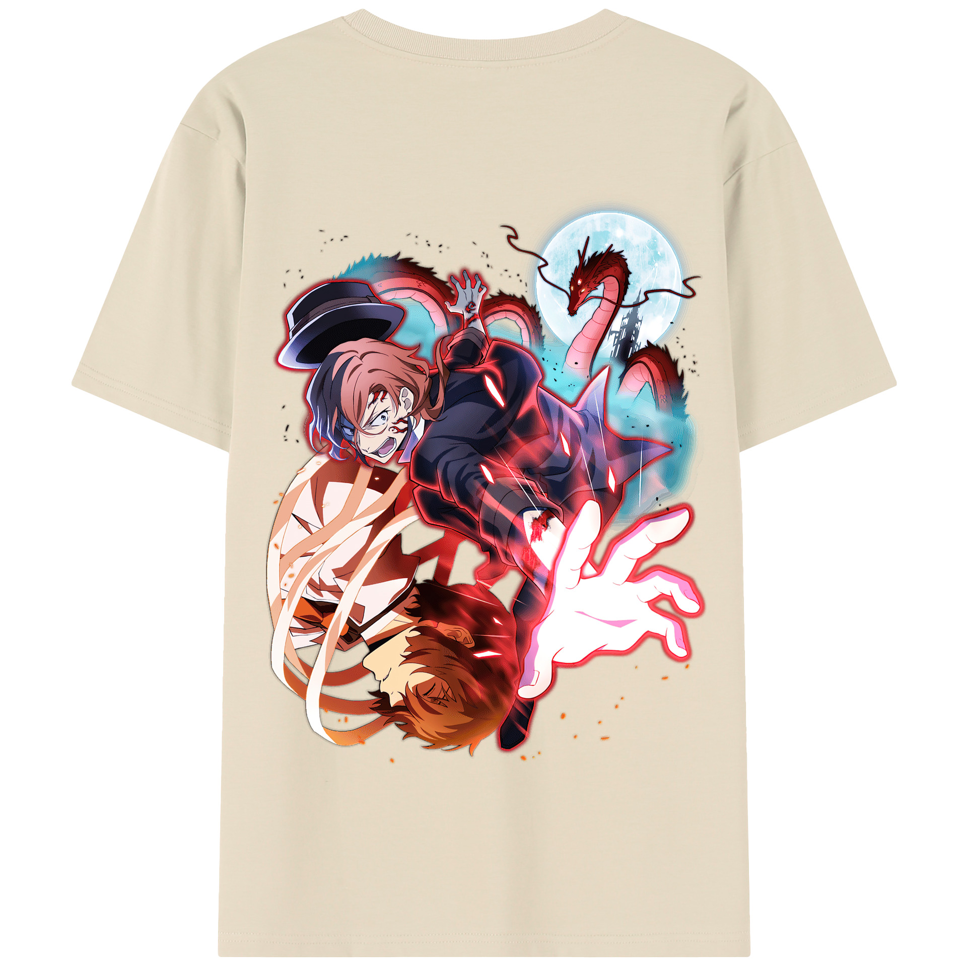 （画像用） 文豪ストレイドッグス Bungo Stray Dogs 綿100％半袖Tシャツ（背面プリント）