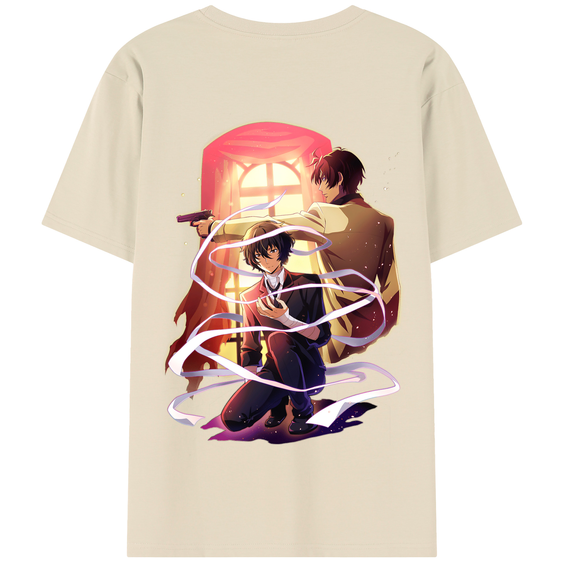 （画像用） 文豪ストレイドッグス Bungo Stray Dogs 綿100％半袖Tシャツ（背面プリント）