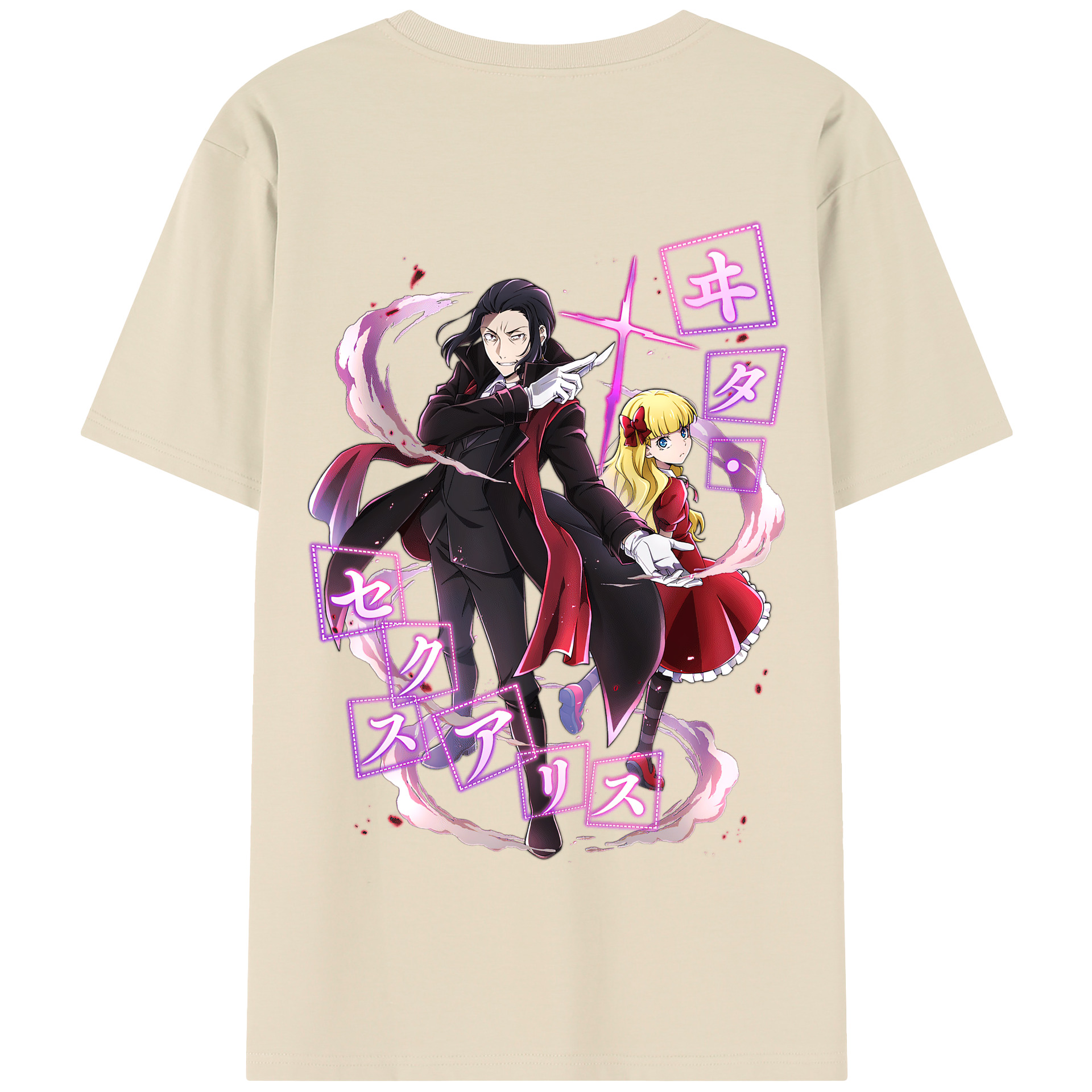 （画像用） 文豪ストレイドッグス Bungo Stray Dogs 綿100％半袖Tシャツ（背面プリント）