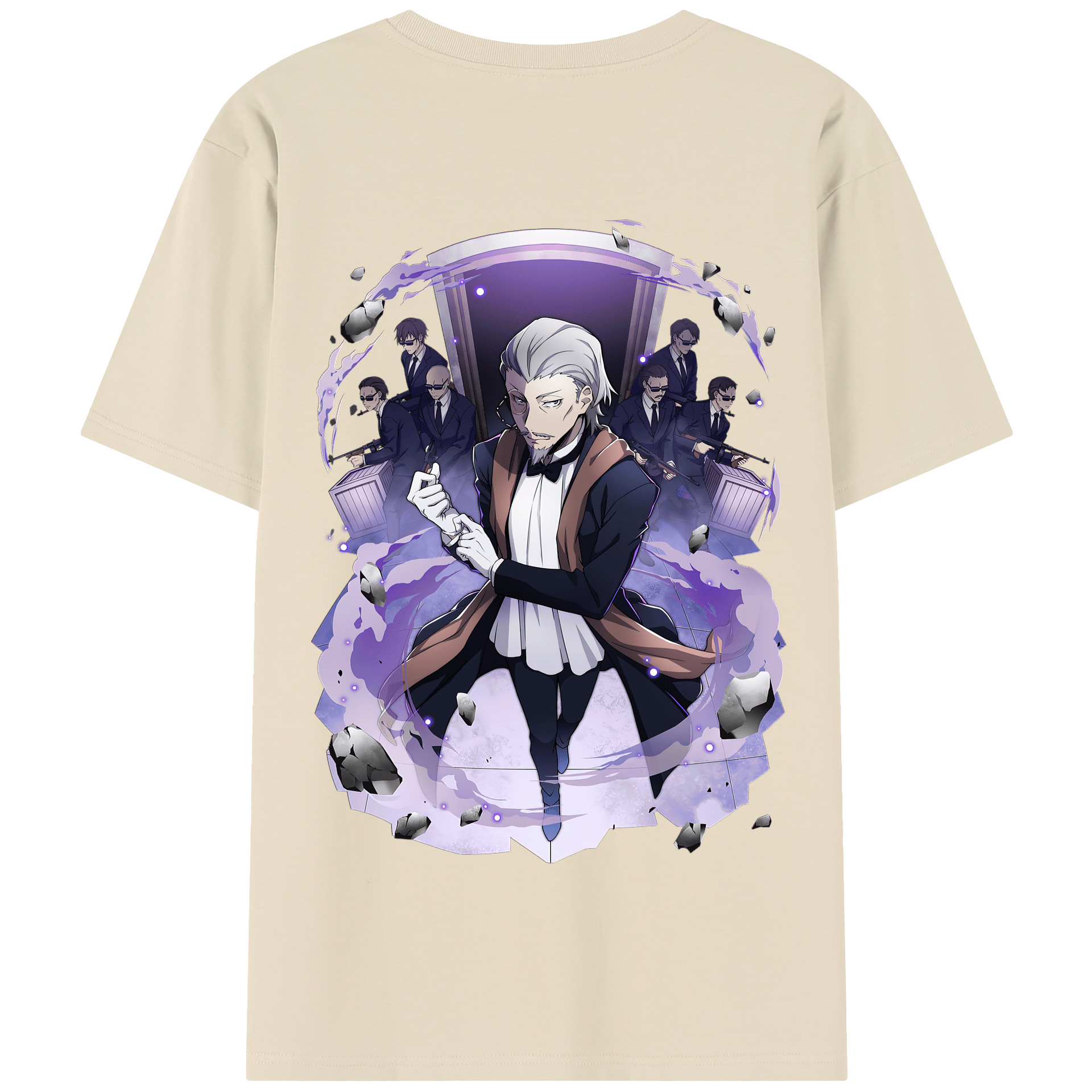 （画像用） 文豪ストレイドッグス Bungo Stray Dogs 綿100％半袖Tシャツ（背面プリント）