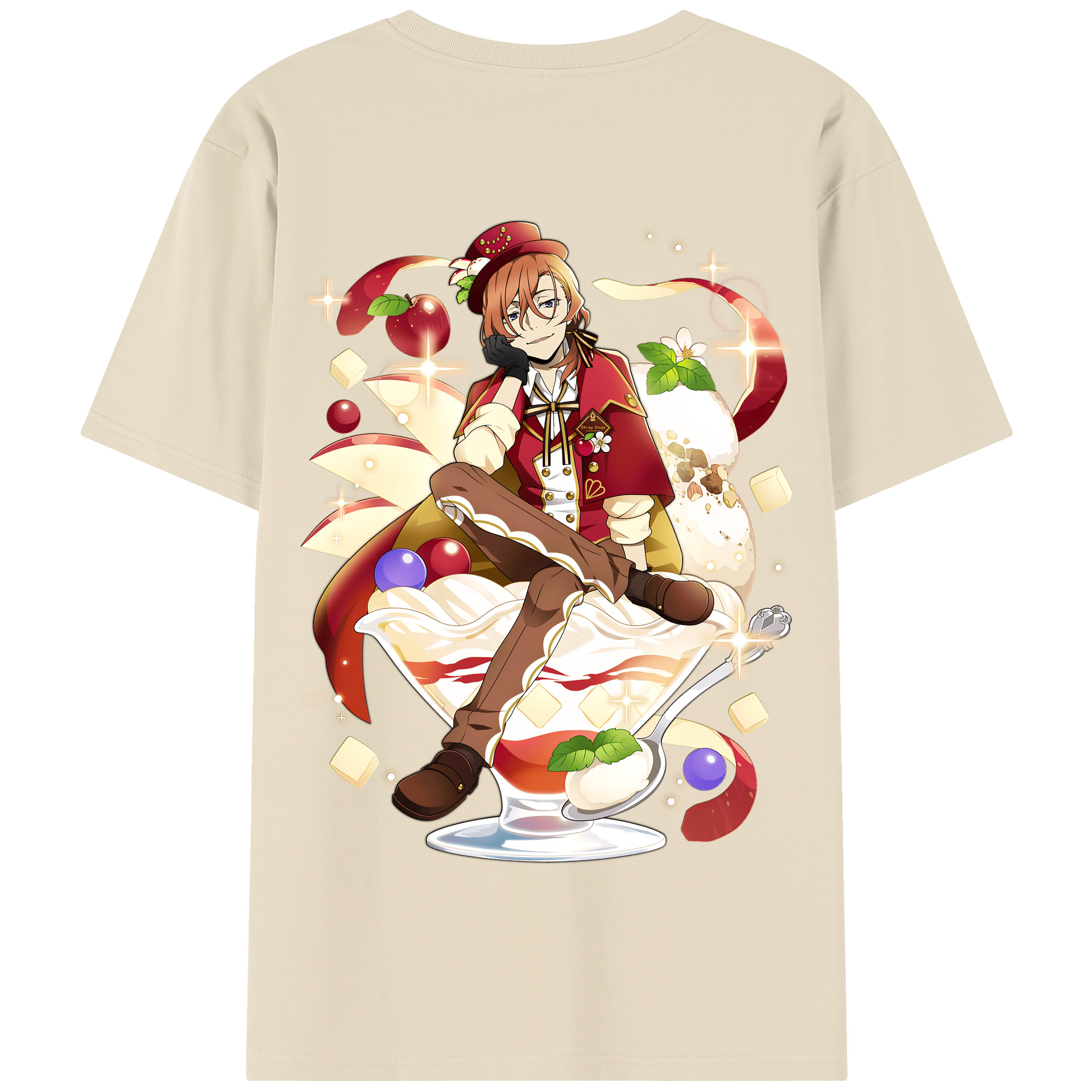 （画像用） 文豪ストレイドッグス Bungo Stray Dogs 綿100％半袖Tシャツ（背面プリント）
