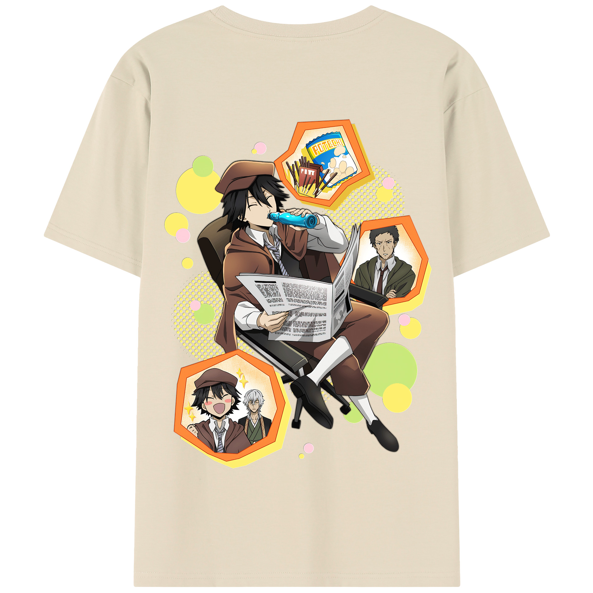 （画像用） 文豪ストレイドッグス Bungo Stray Dogs 綿100％半袖Tシャツ（背面プリント）