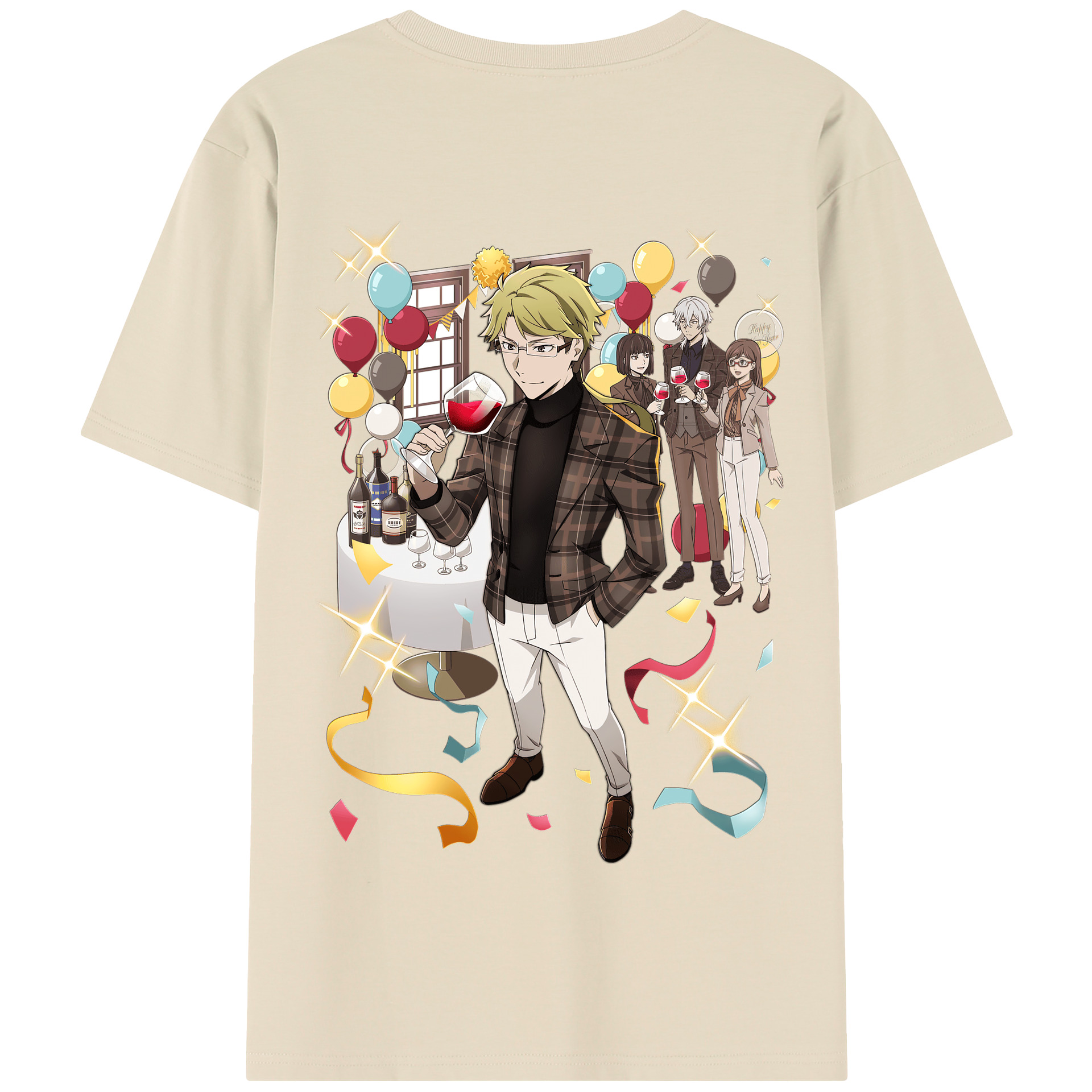 （画像用） 文豪ストレイドッグス Bungo Stray Dogs 綿100％半袖Tシャツ（背面プリント）