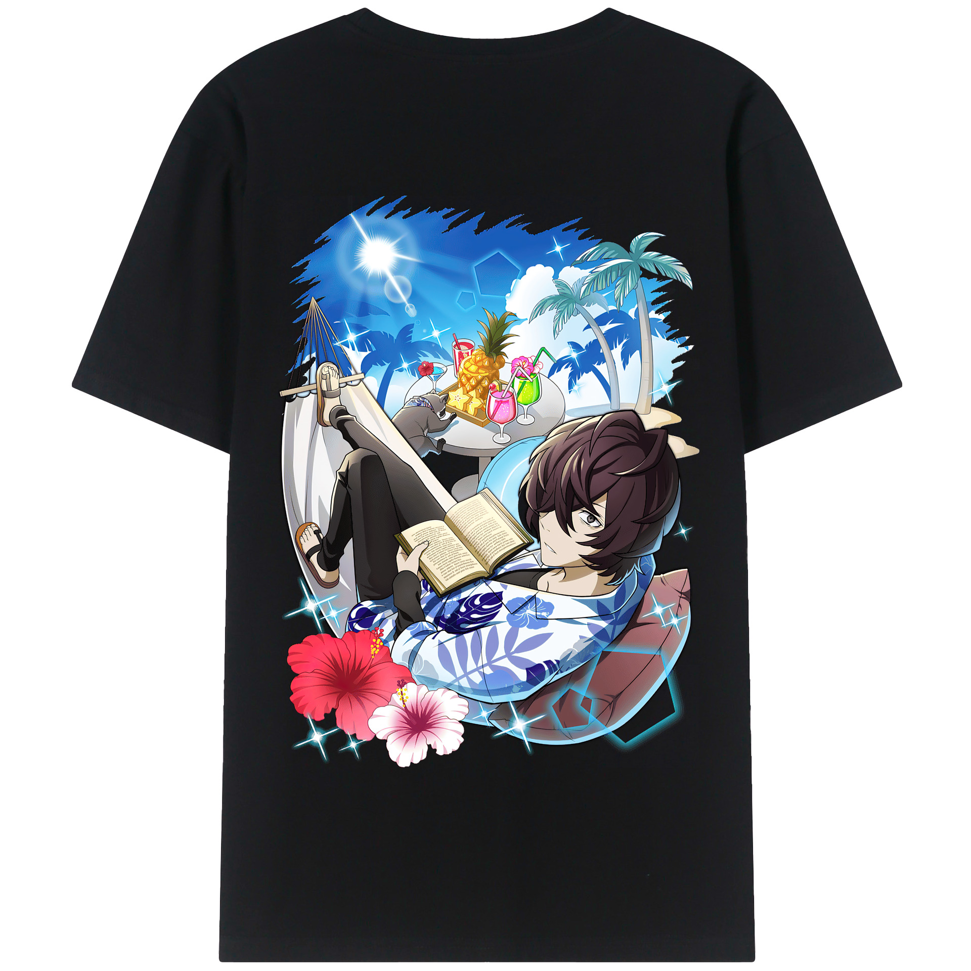 （画像用） 文豪ストレイドッグス Bungo Stray Dogs 綿100％半袖Tシャツ（背面プリント）
