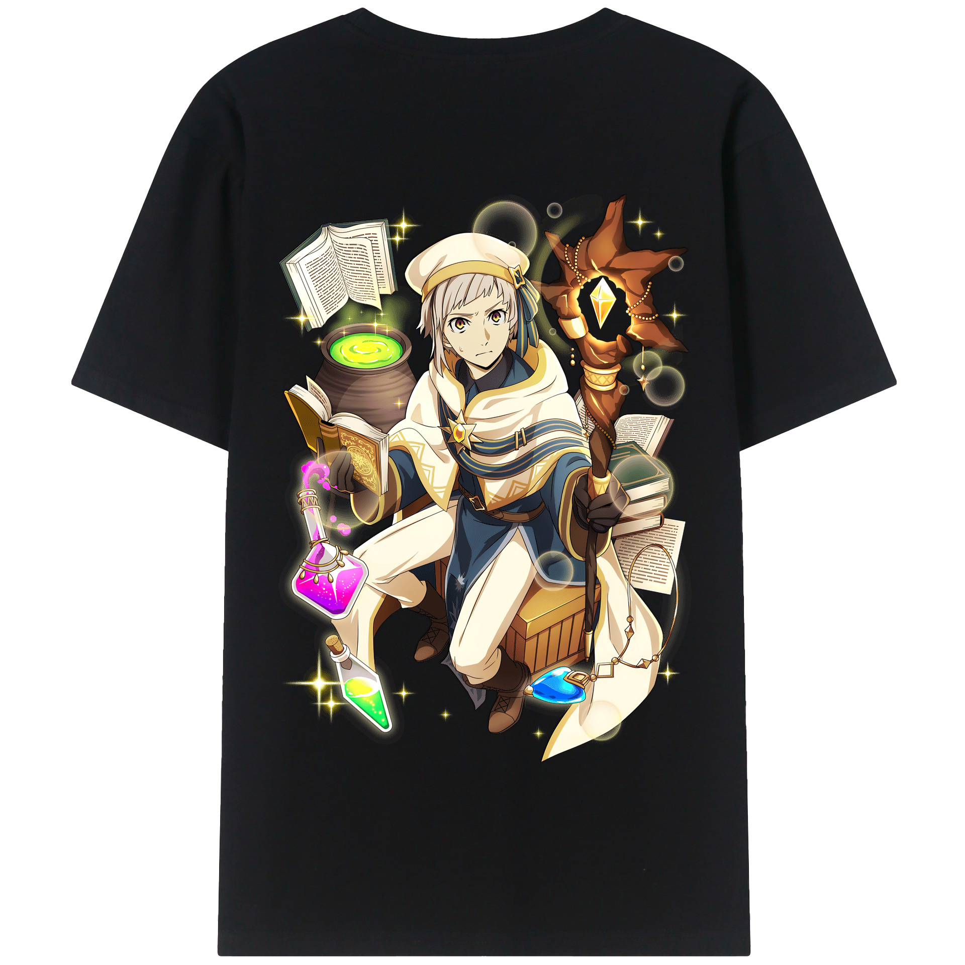 （画像用） 文豪ストレイドッグス Bungo Stray Dogs 綿100％半袖Tシャツ（背面プリント）