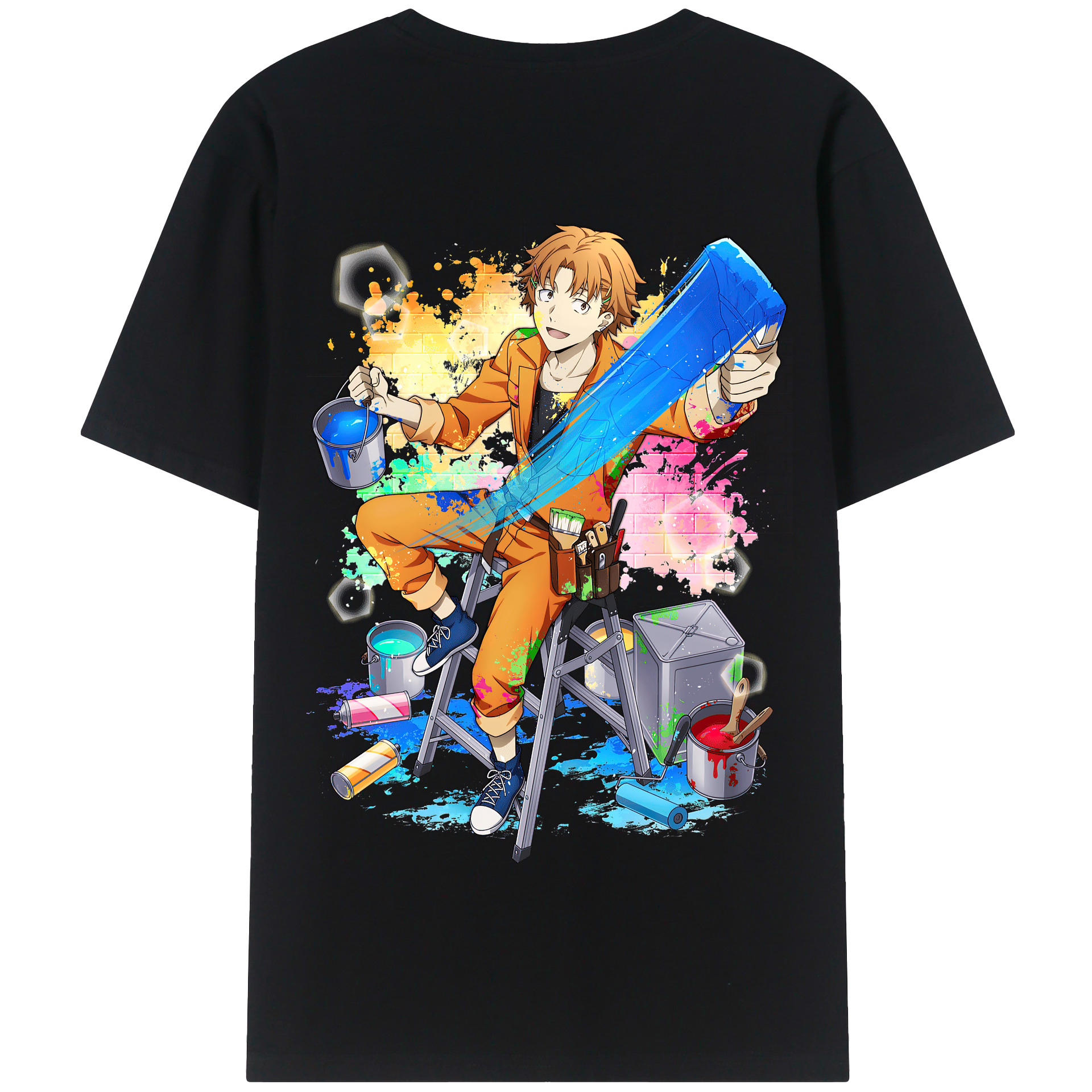（画像用） 文豪ストレイドッグス Bungo Stray Dogs 綿100％半袖Tシャツ（背面プリント）
