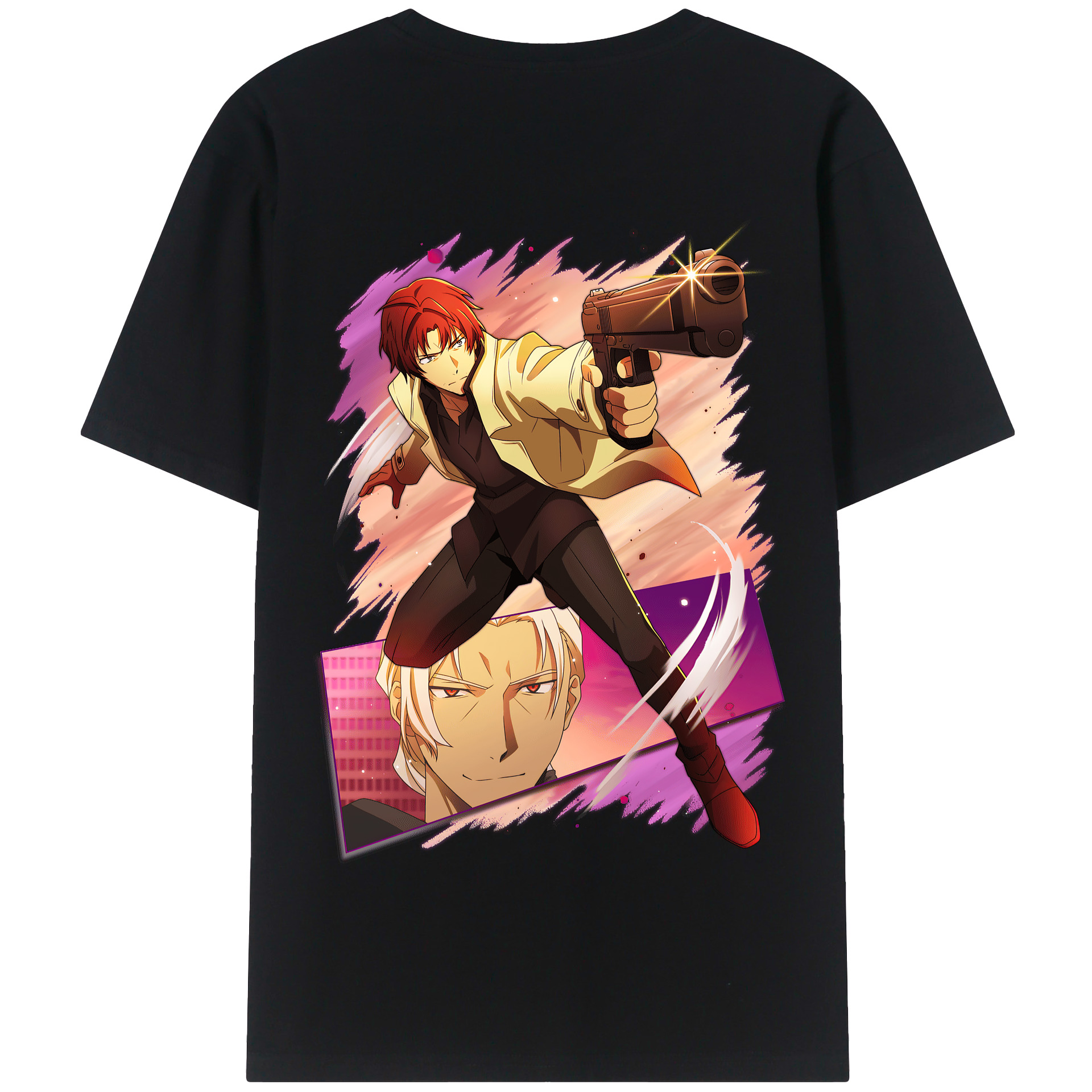 （画像用） 文豪ストレイドッグス Bungo Stray Dogs 綿100％半袖Tシャツ（背面プリント）