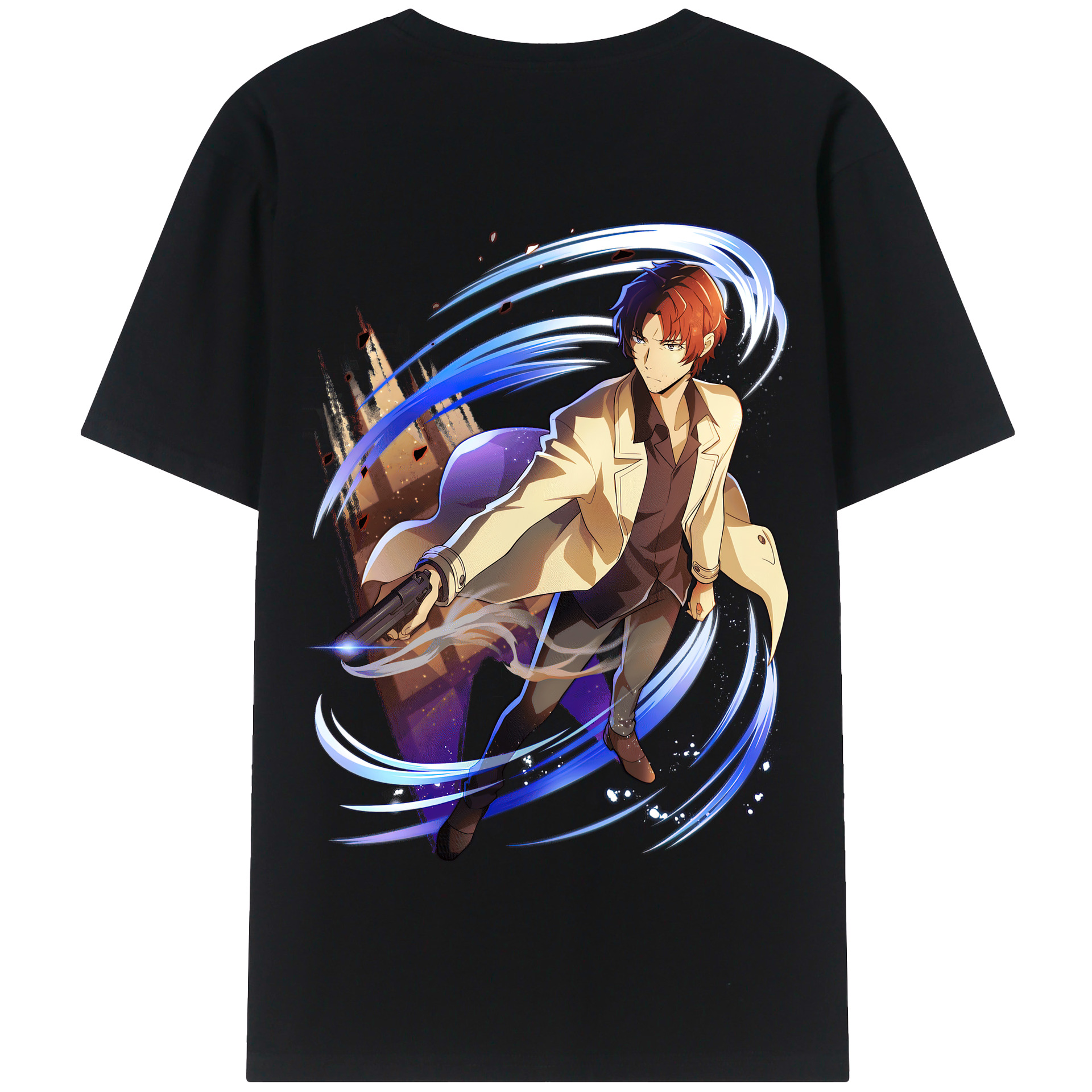 （画像用） 文豪ストレイドッグス Bungo Stray Dogs 綿100％半袖Tシャツ（背面プリント）