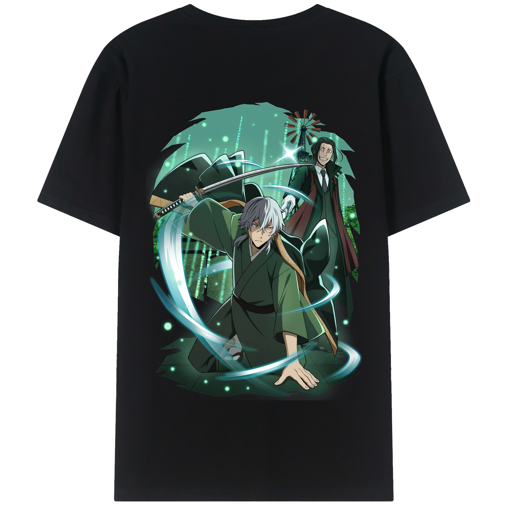 （画像用） 文豪ストレイドッグス Bungo Stray Dogs 綿100％半袖Tシャツ（背面プリント）