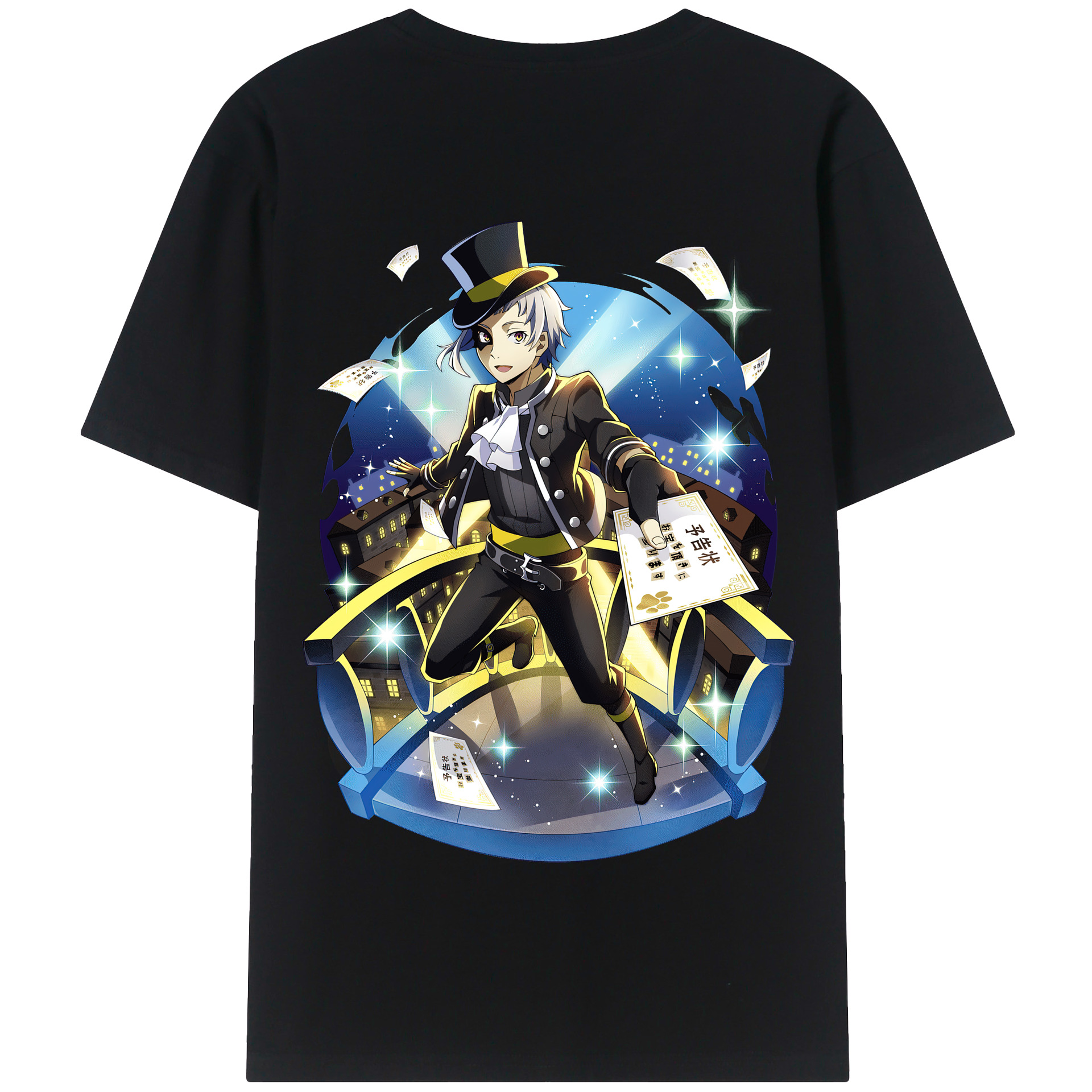 （画像用） 文豪ストレイドッグス Bungo Stray Dogs 綿100％半袖Tシャツ（背面プリント）